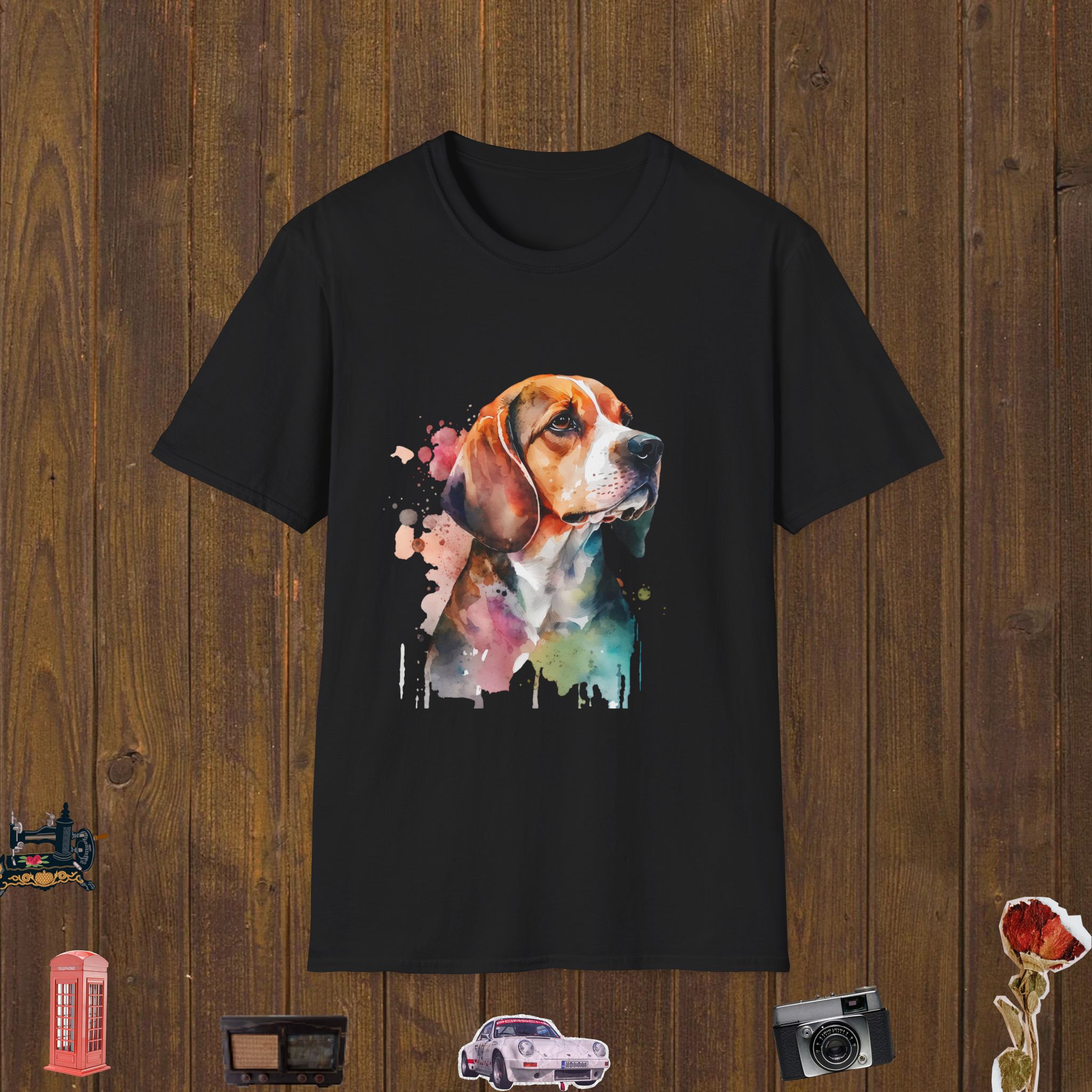 Color Splash Beagle Unisex Softstyle T-Shirt