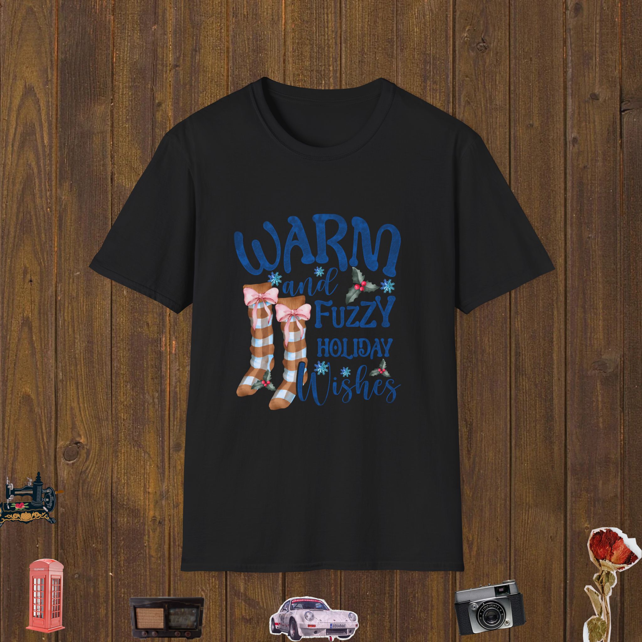 Cozy Holiday Socks Unisex Softstyle T-Shirt