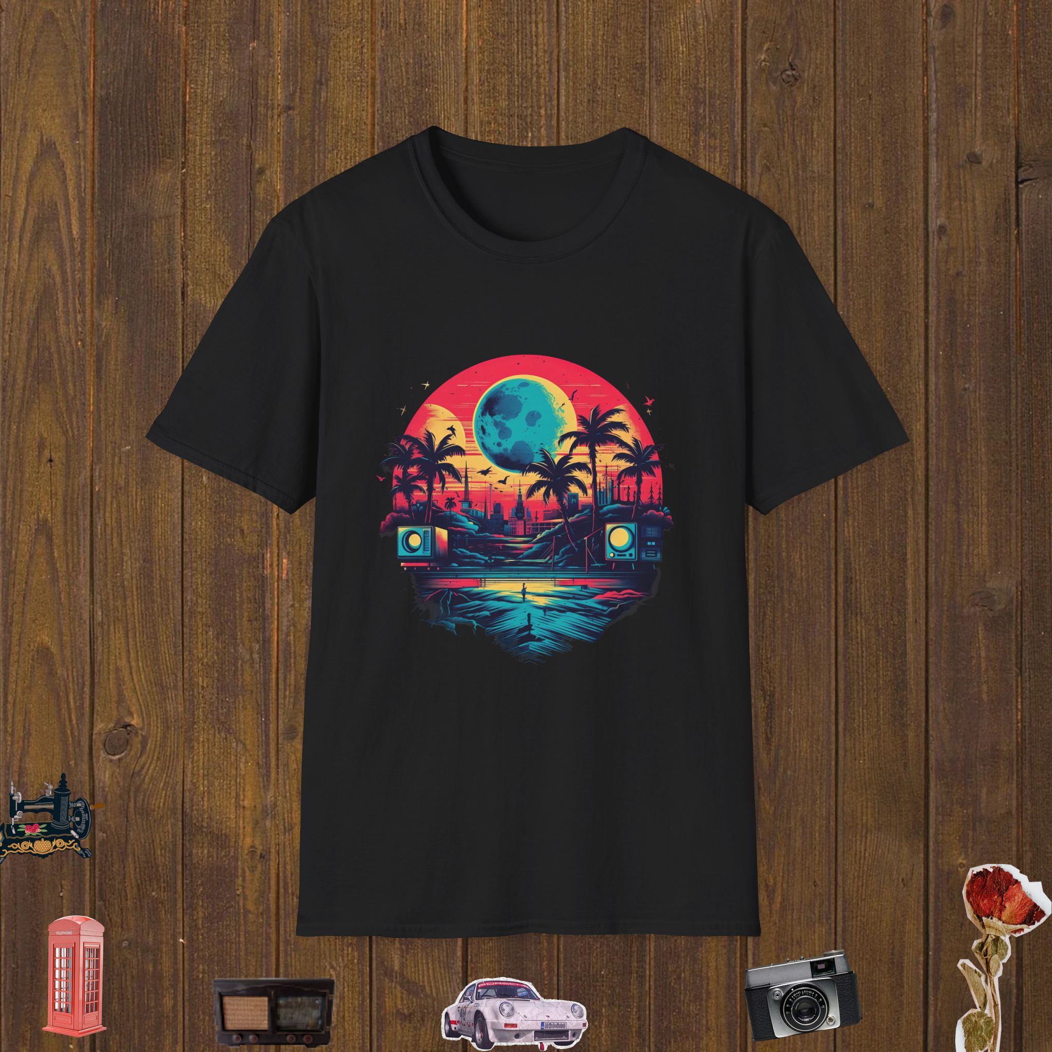 Moonrise Retro City Unisex Softstyle T-Shirt