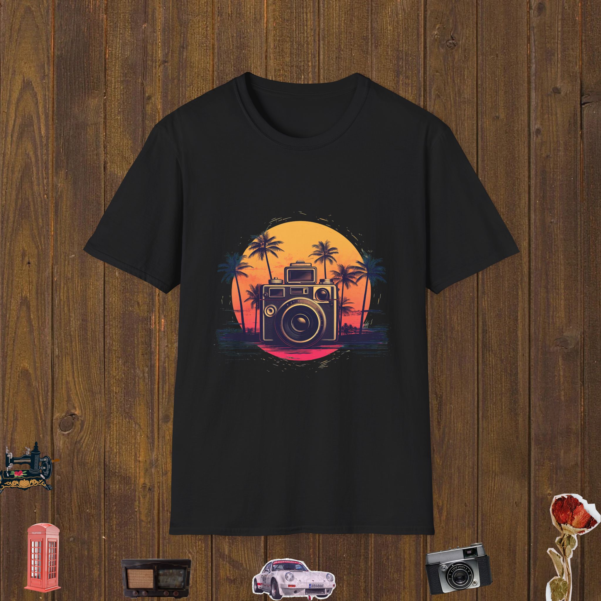Retro Lens Sunset Unisex Softstyle T-Shirt