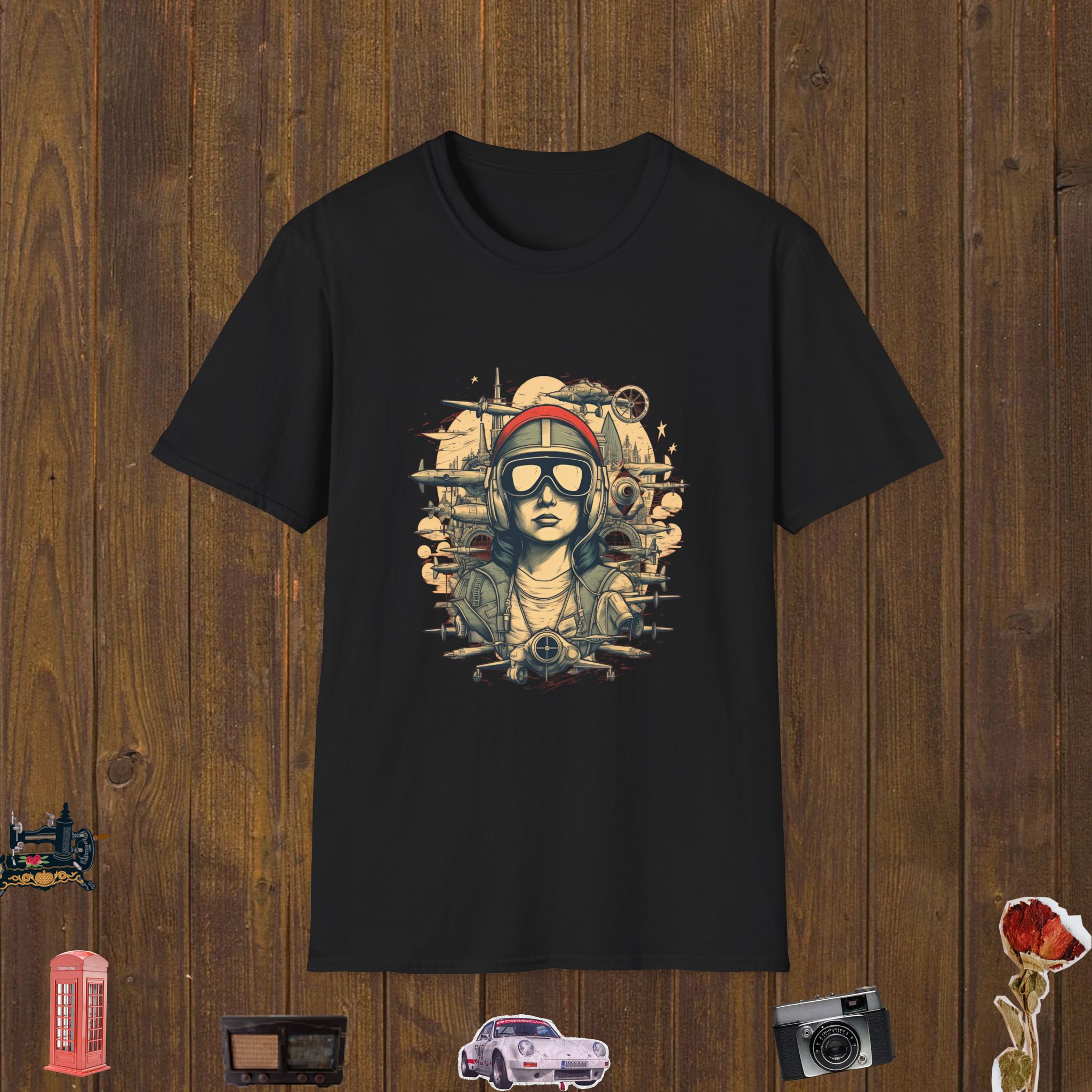 Vintage Pilot Power Unisex Softstyle T-Shirt