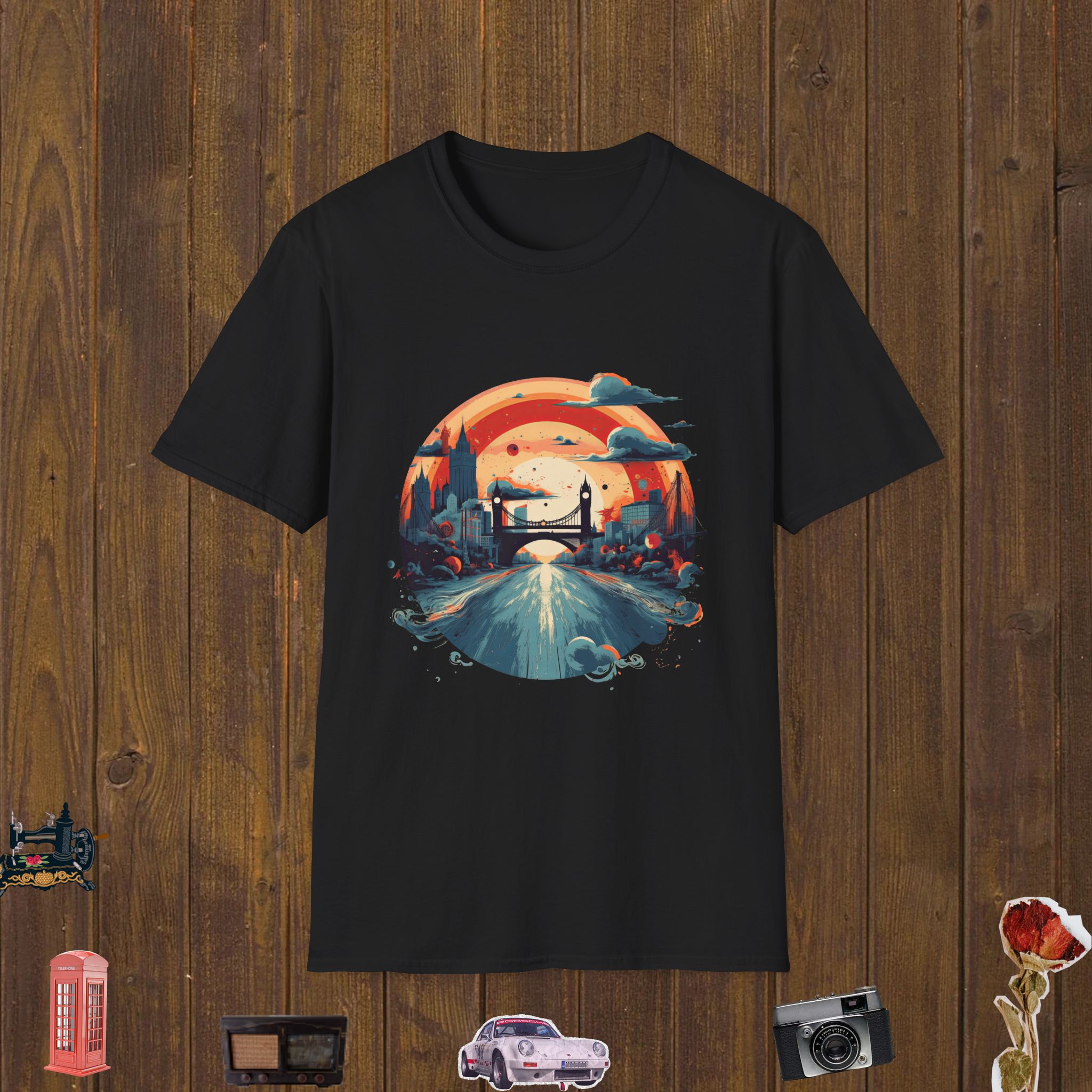 Surreal City Bridge Unisex Softstyle T-Shirt
