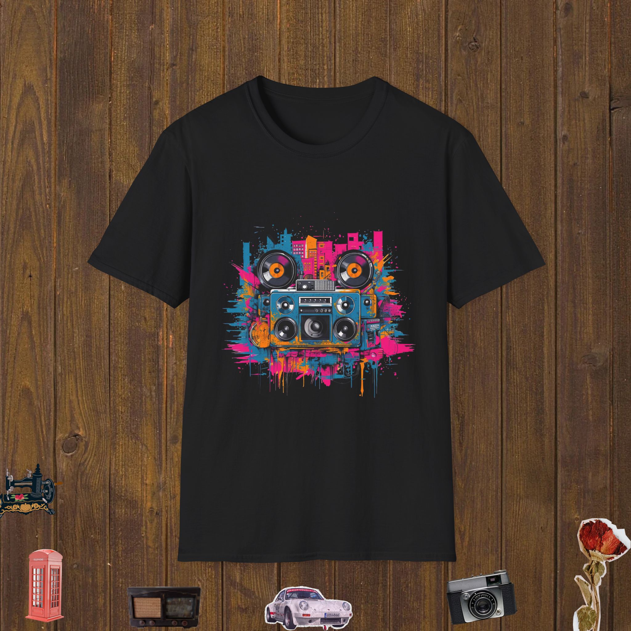 Neon City Beats – Unisex Softstyle T-Shirt