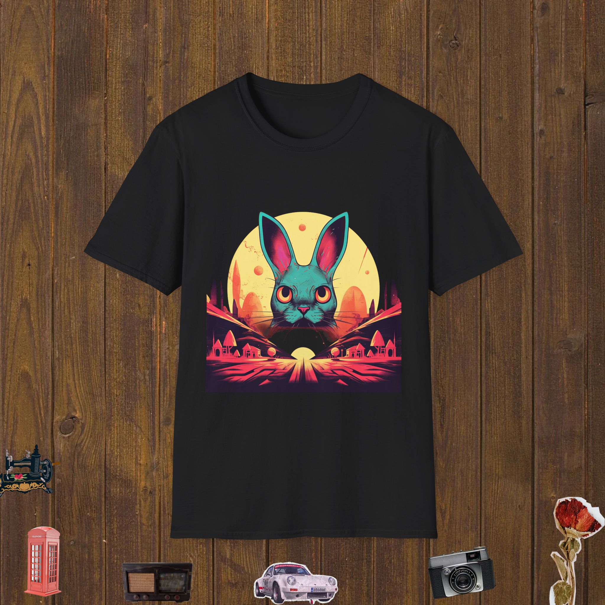 Cosmic Rabbit Realm Unisex Softstyle T-Shirt