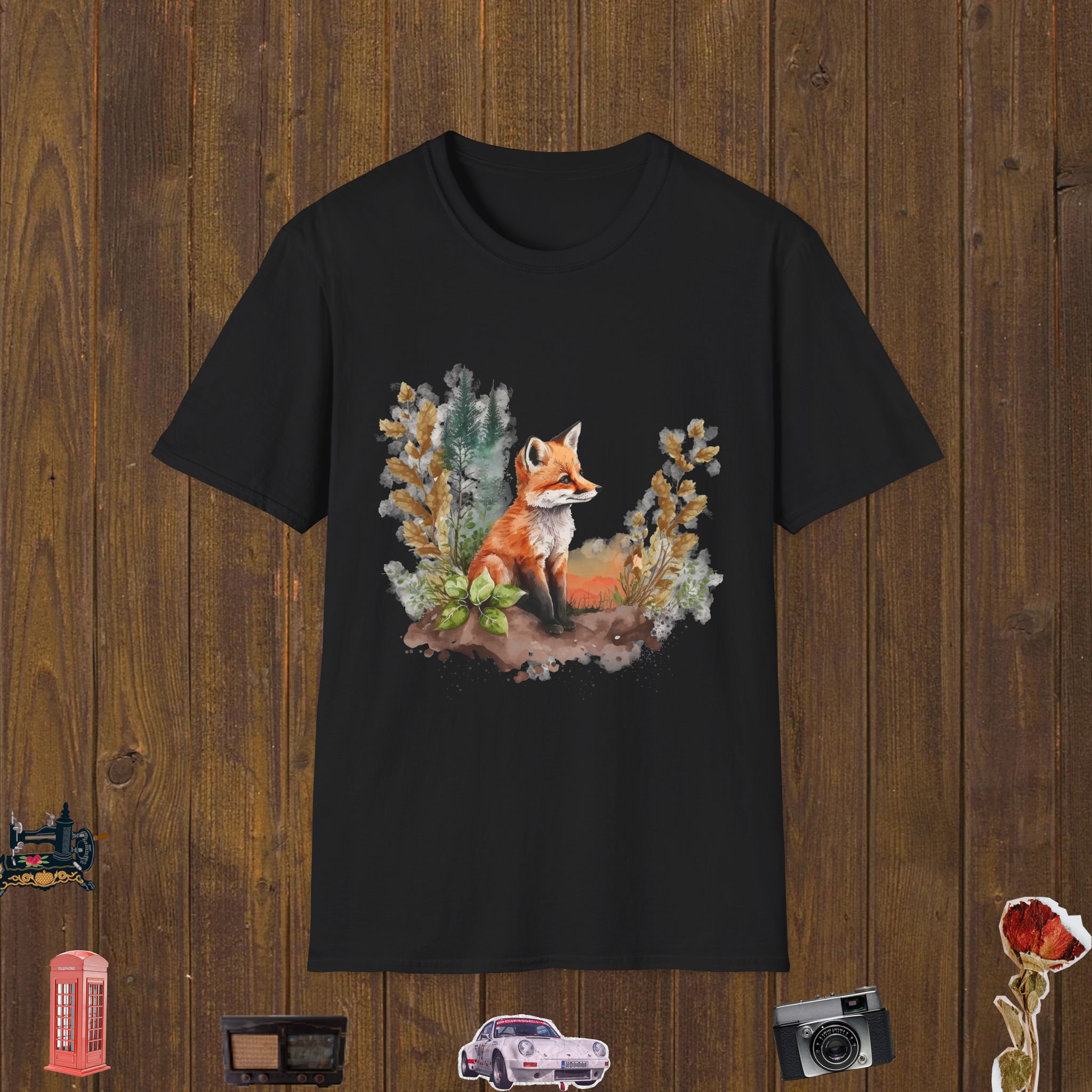 Baby Fox Forest Unisex Softstyle T-Shirt