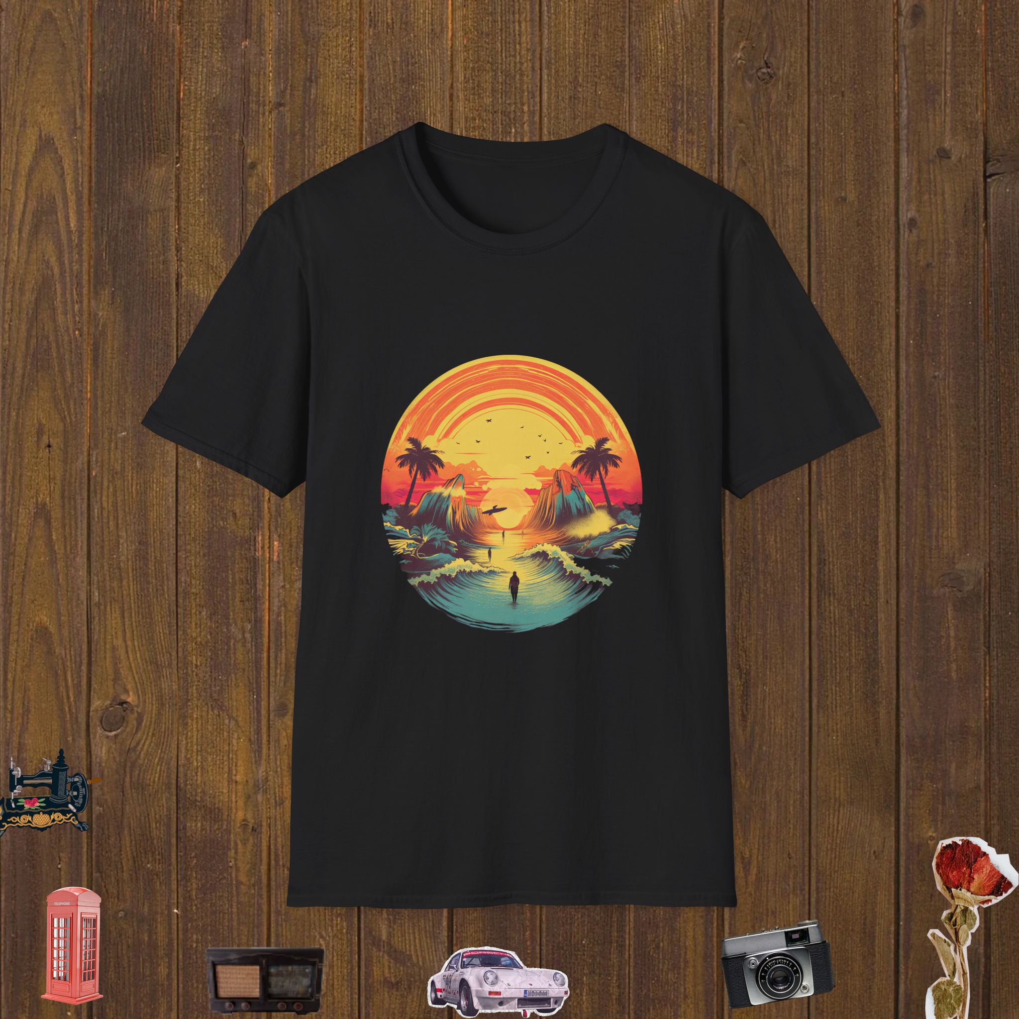 Coastal Sunset Journey Unisex Softstyle T-Shirt