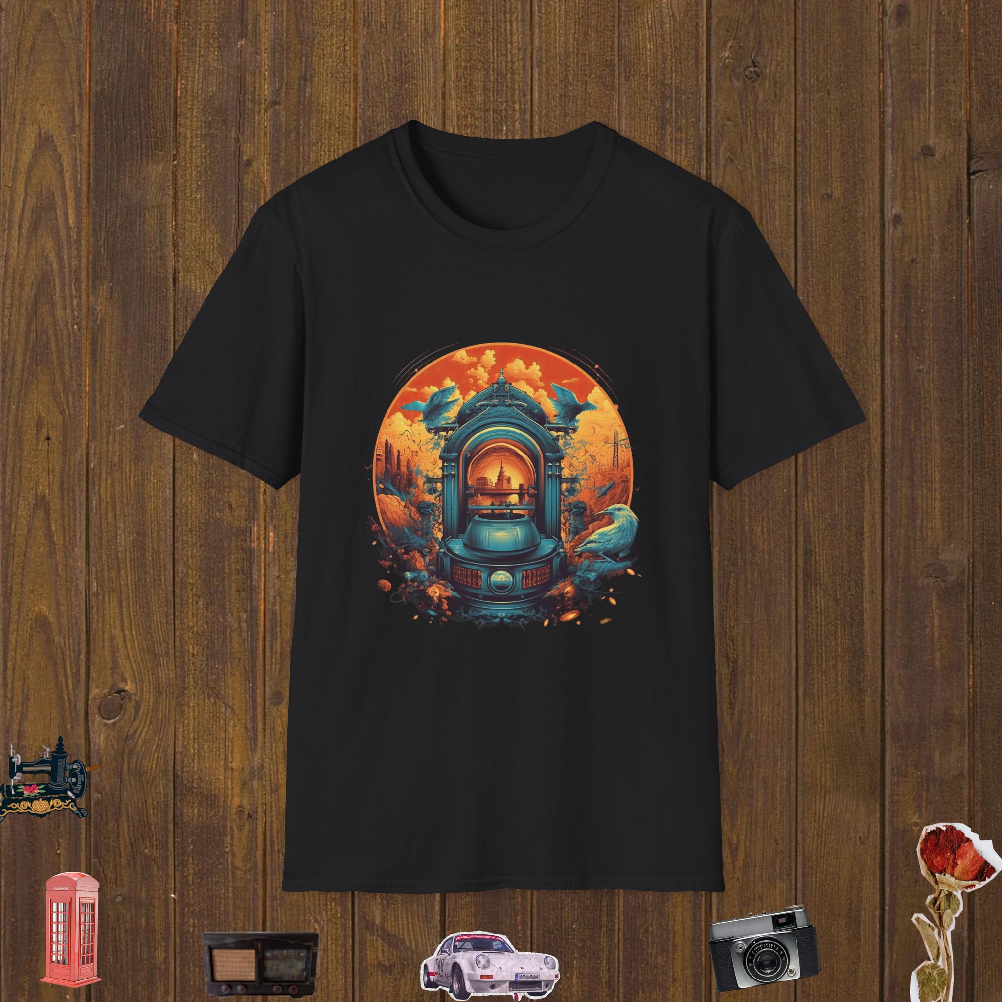 Sunset City Phonograph Unisex Softstyle T-Shirt