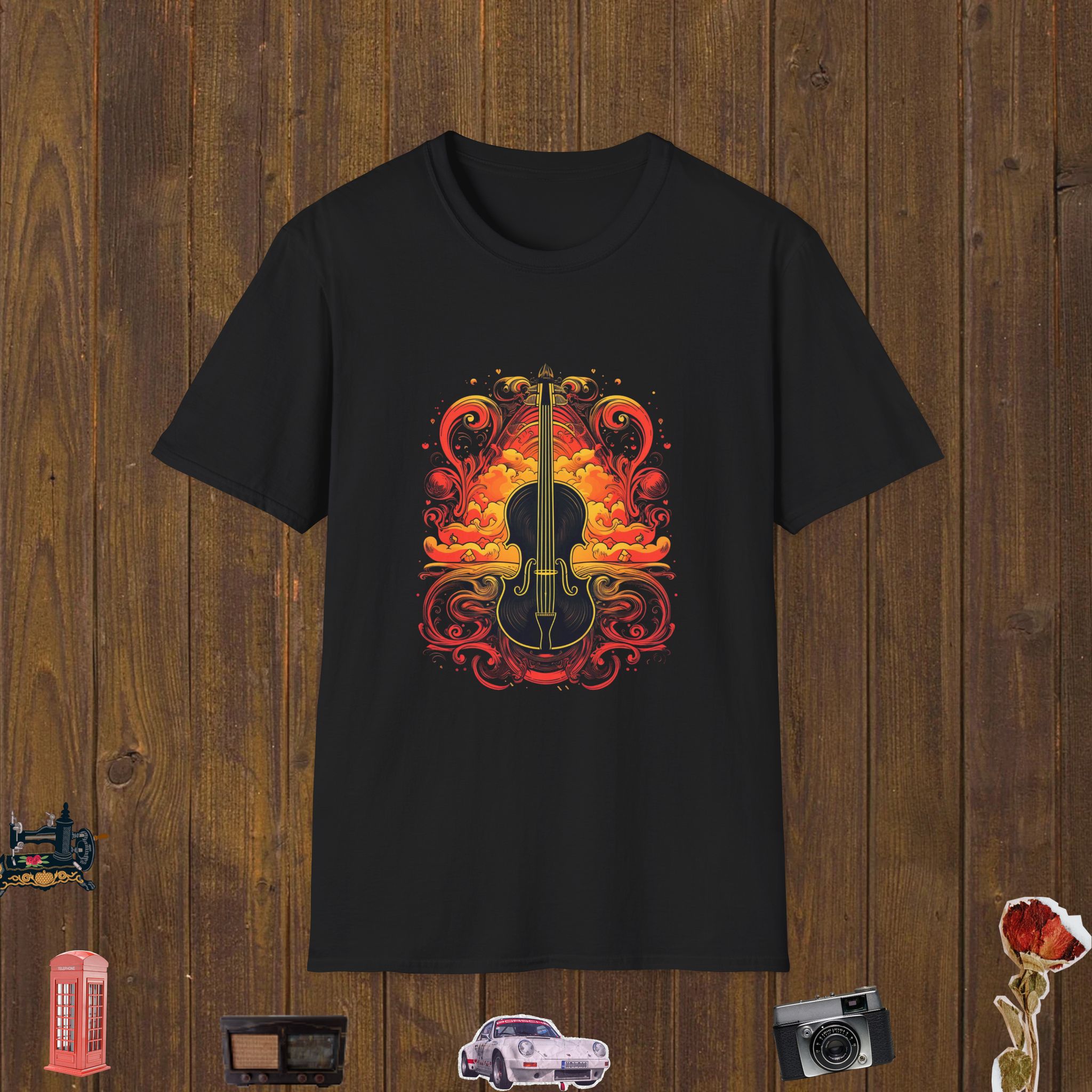 Fiery Violin Symphony Unisex Softstyle T-Shirt