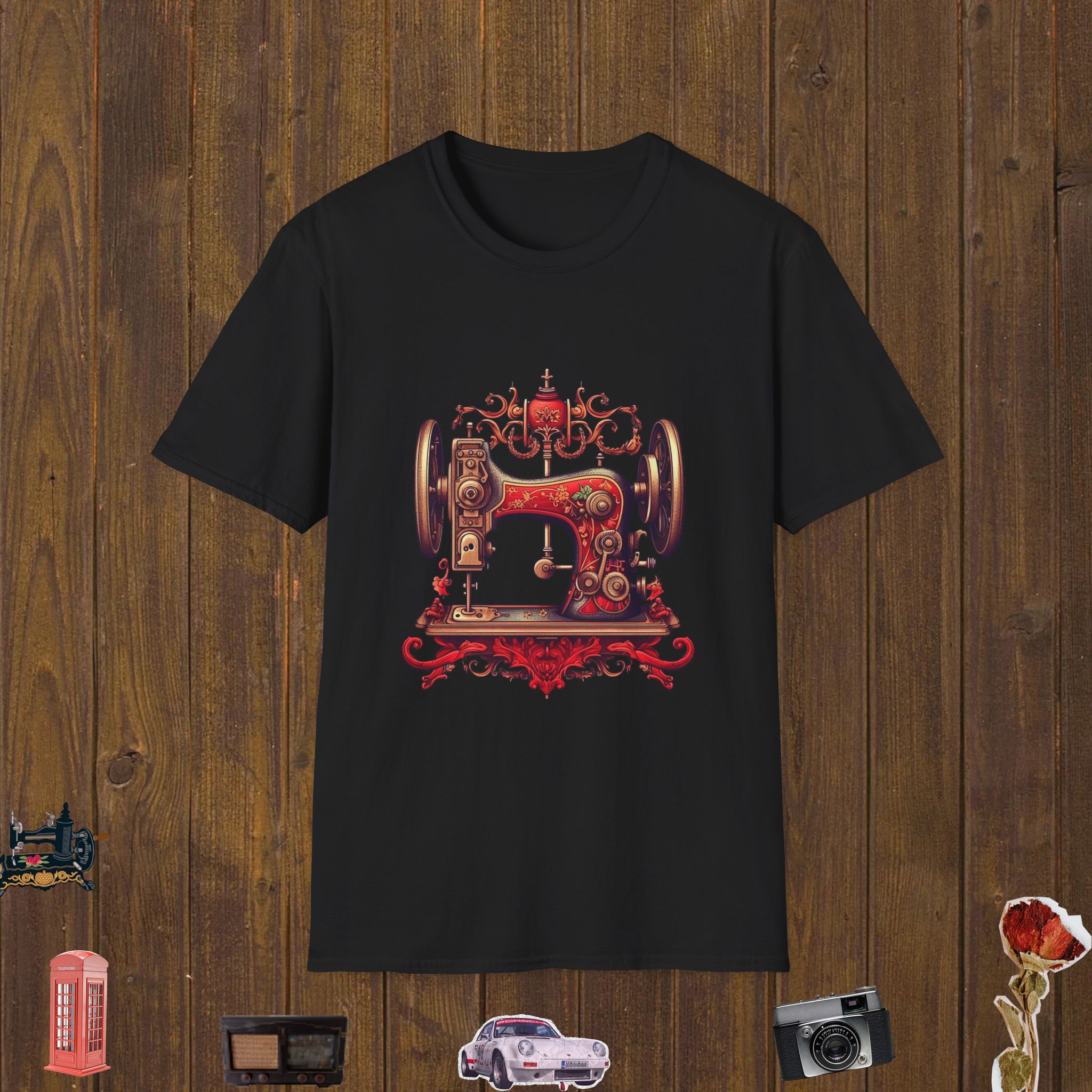 Ornate Red Machine Unisex Softstyle T-Shirt