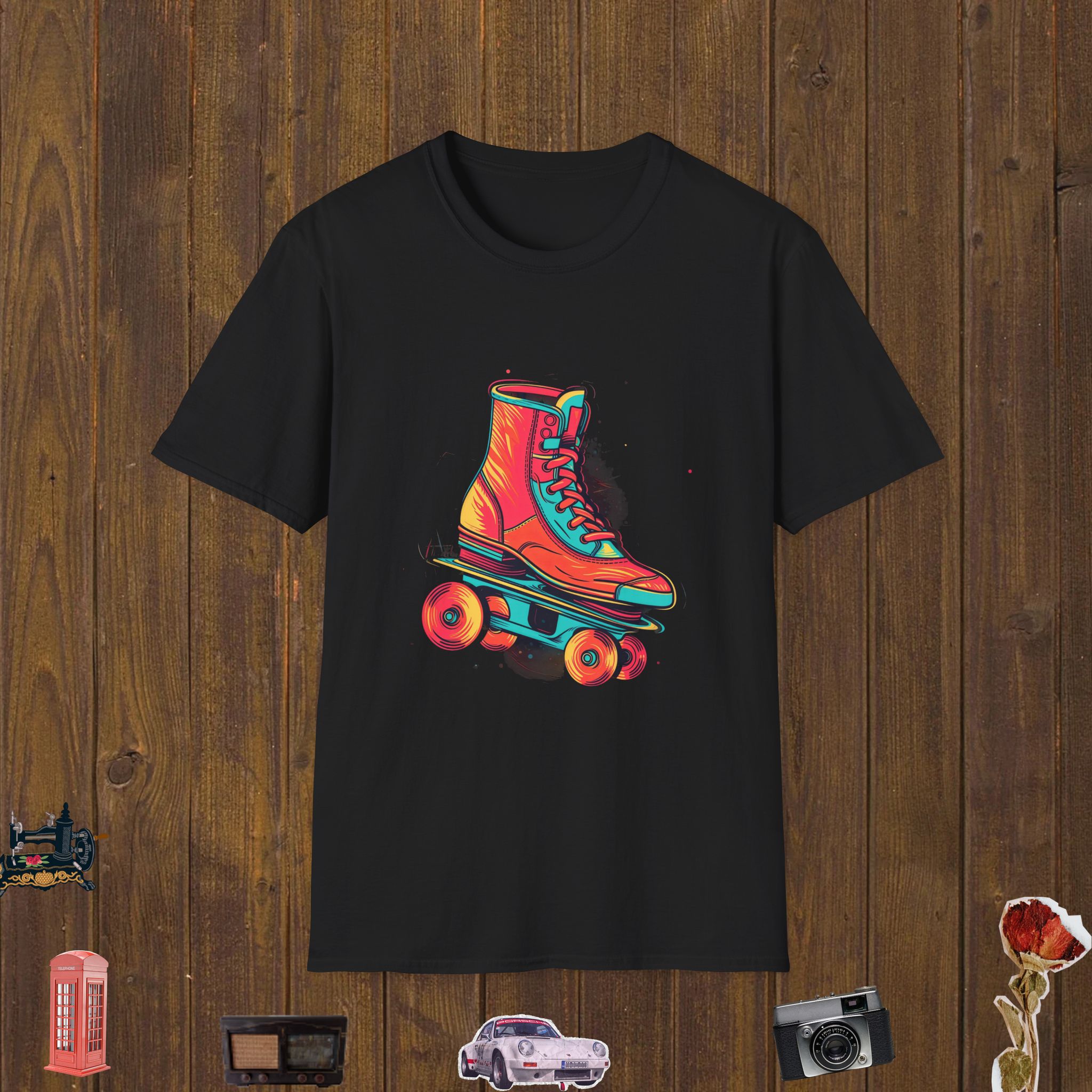 Neon Skate Blast – Unisex Softstyle T-Shirt