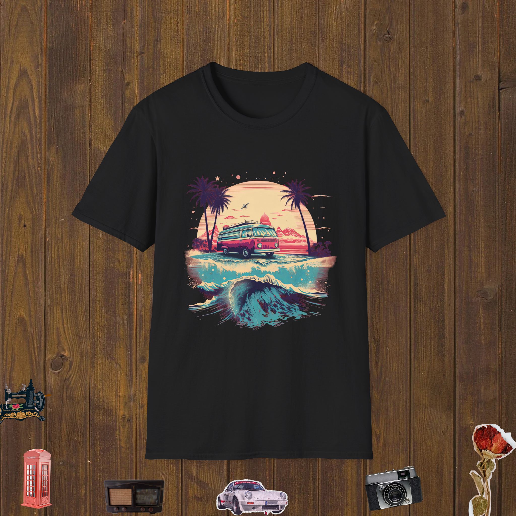 Retro Surf Van Unisex Softstyle T-Shirt