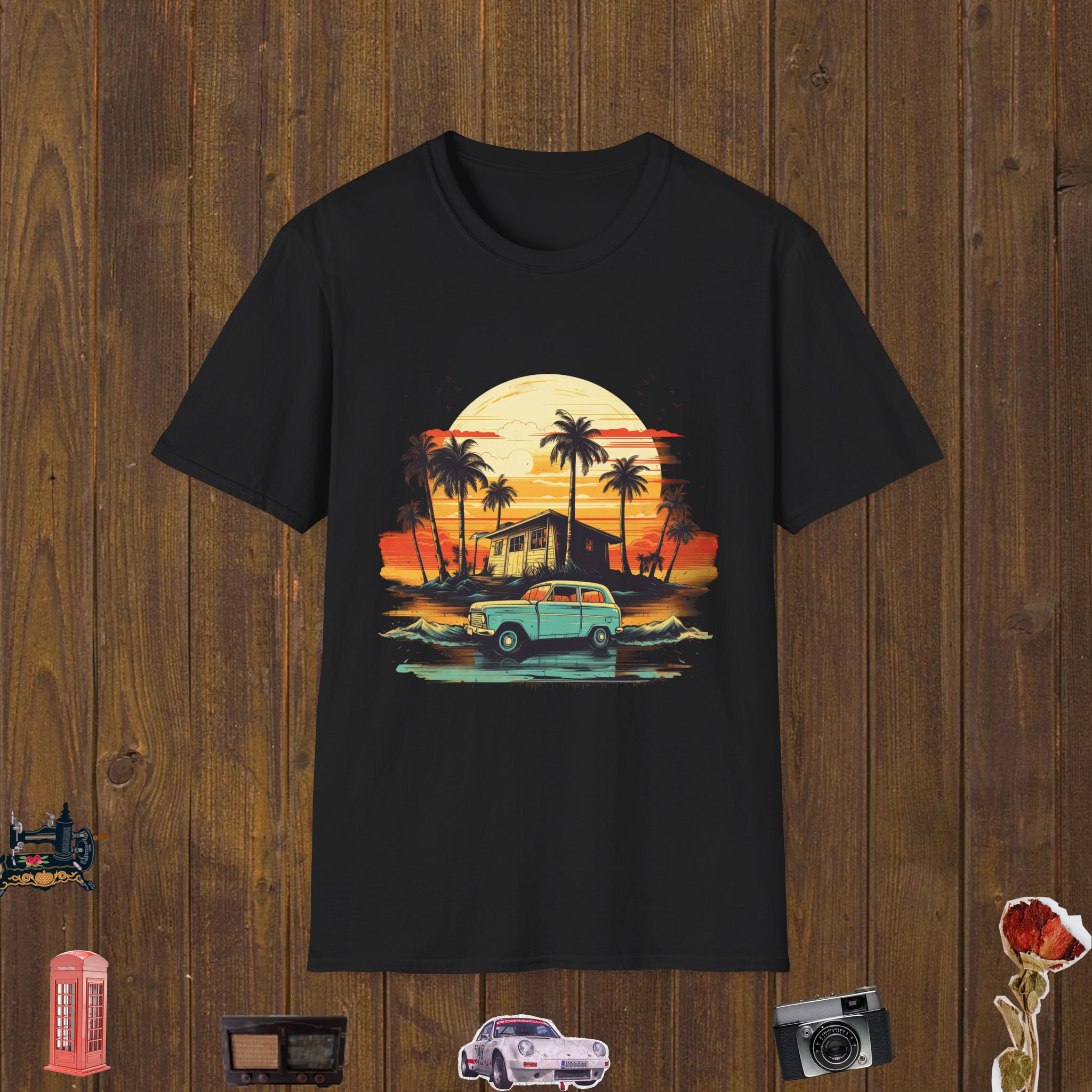 Retro Beach Drive Unisex Softstyle T-Shirt