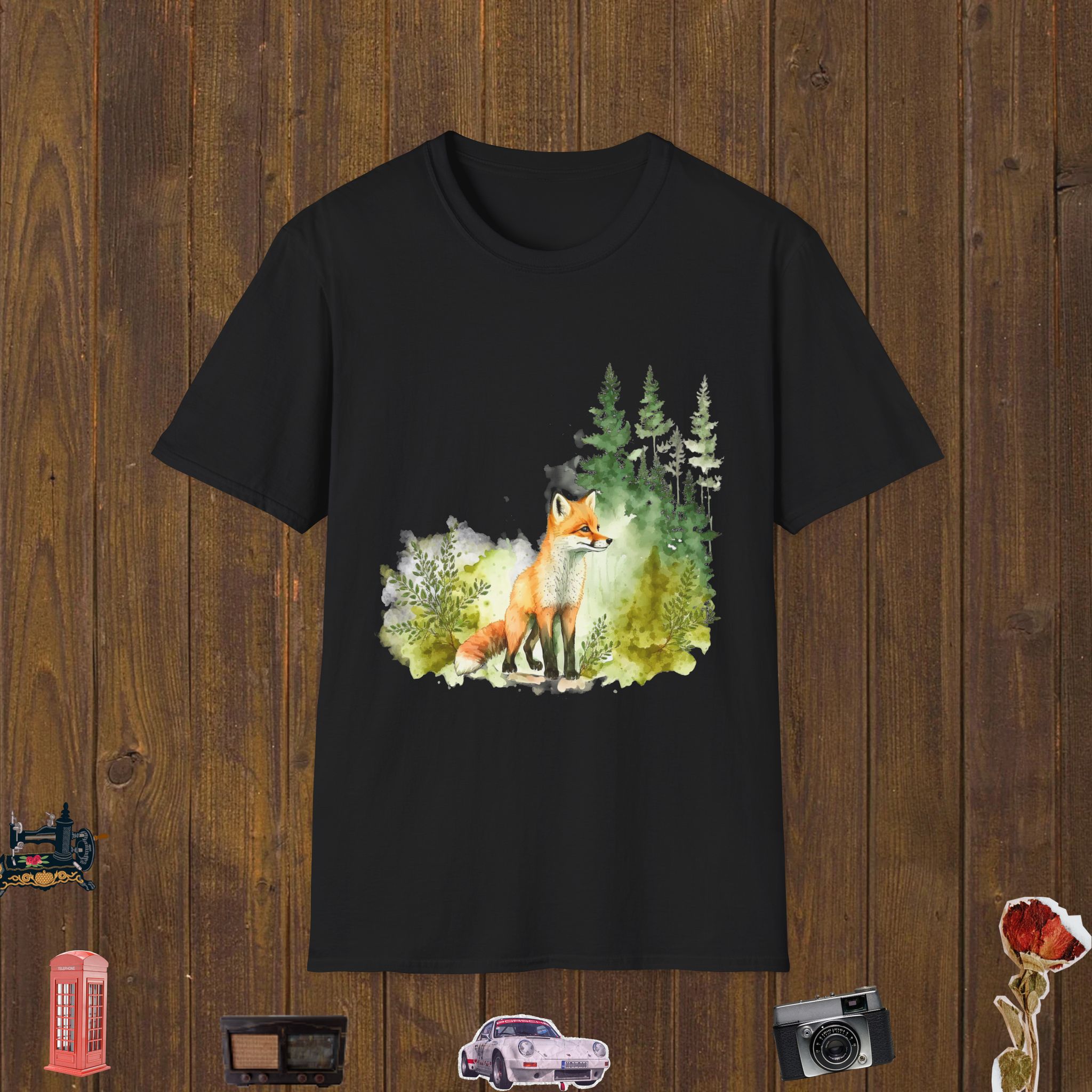 Forest Fox Gaze Unisex Softstyle T-Shirt