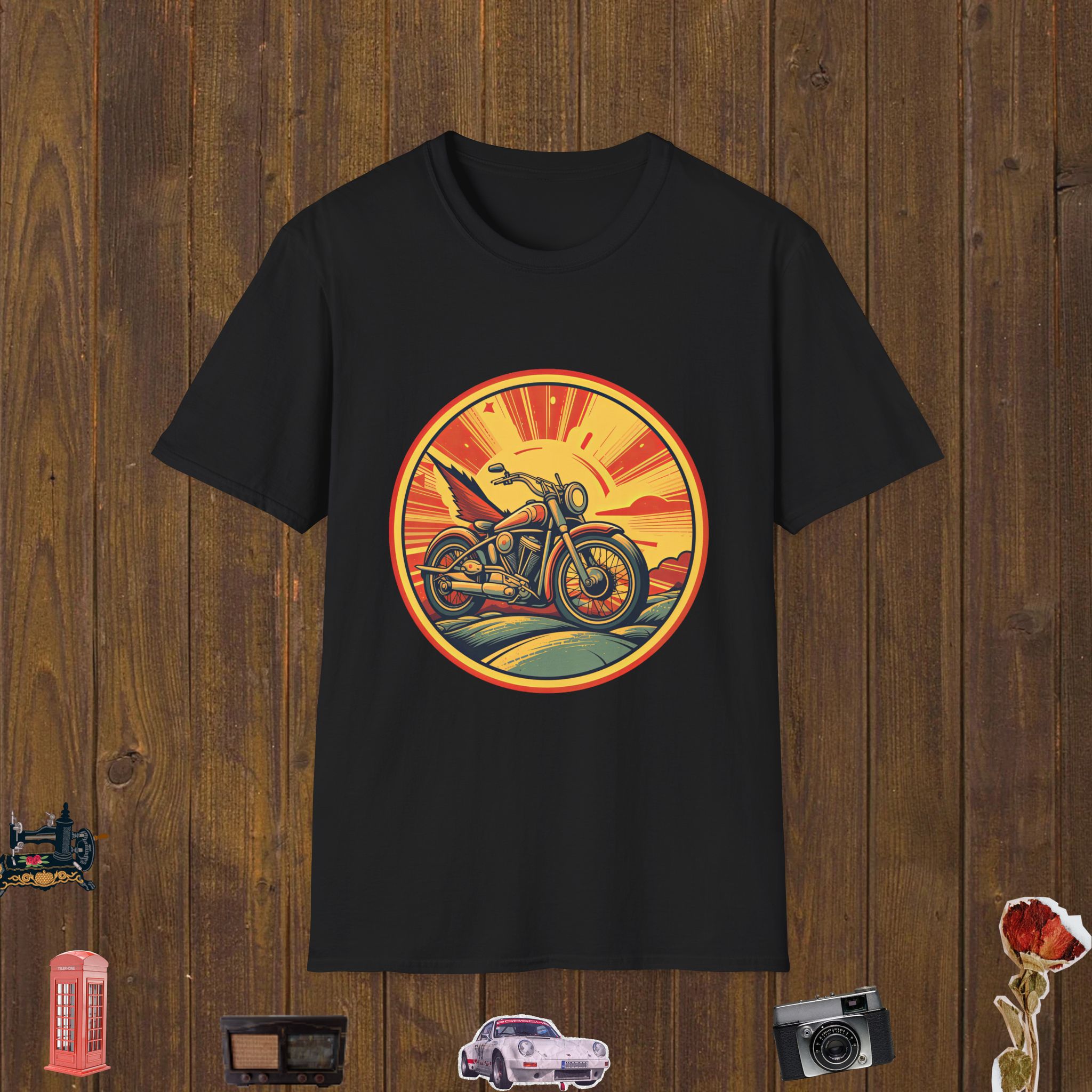 Winged Sunset Ride – Unisex Softstyle T-Shirt