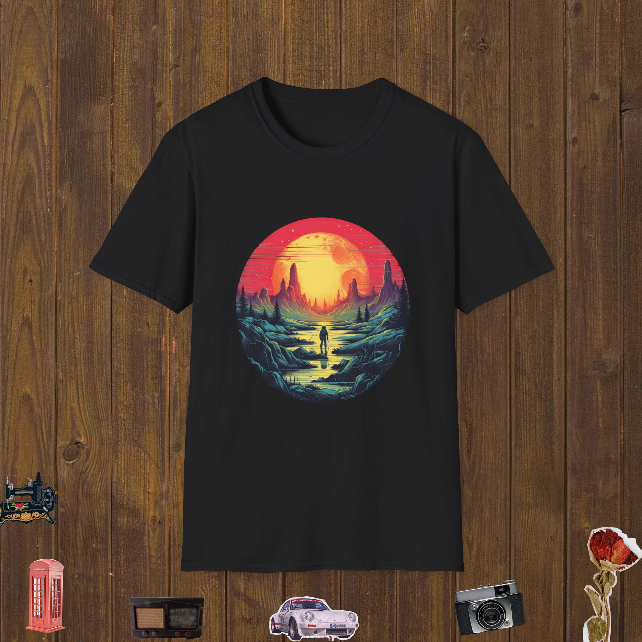 Alien Sunrise Explorer Unisex Softstyle T-Shirt
