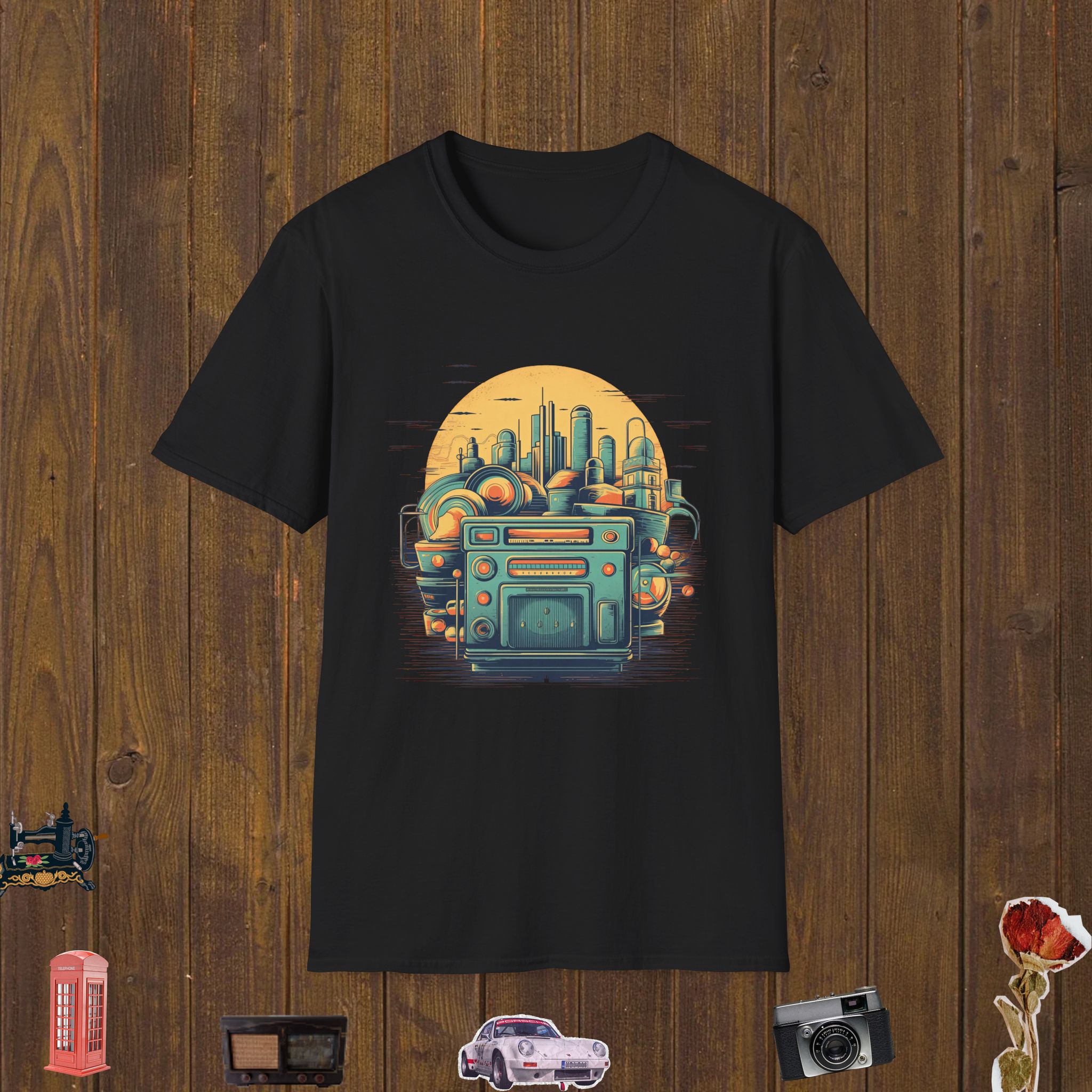 Retro Tech Metropolis Unisex Softstyle T-Shirt