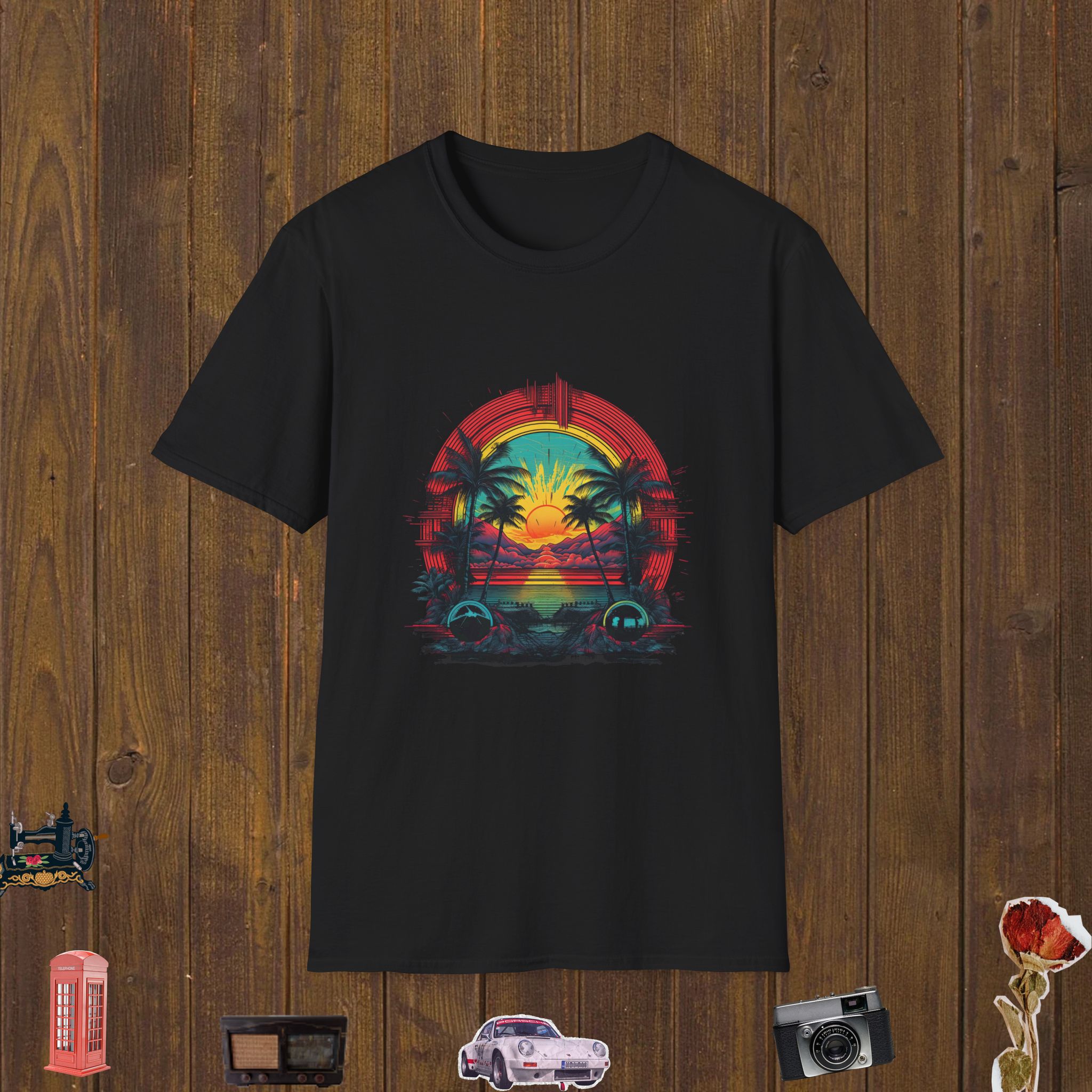VHS Sunset Paradise – Unisex Softstyle T-Shirt