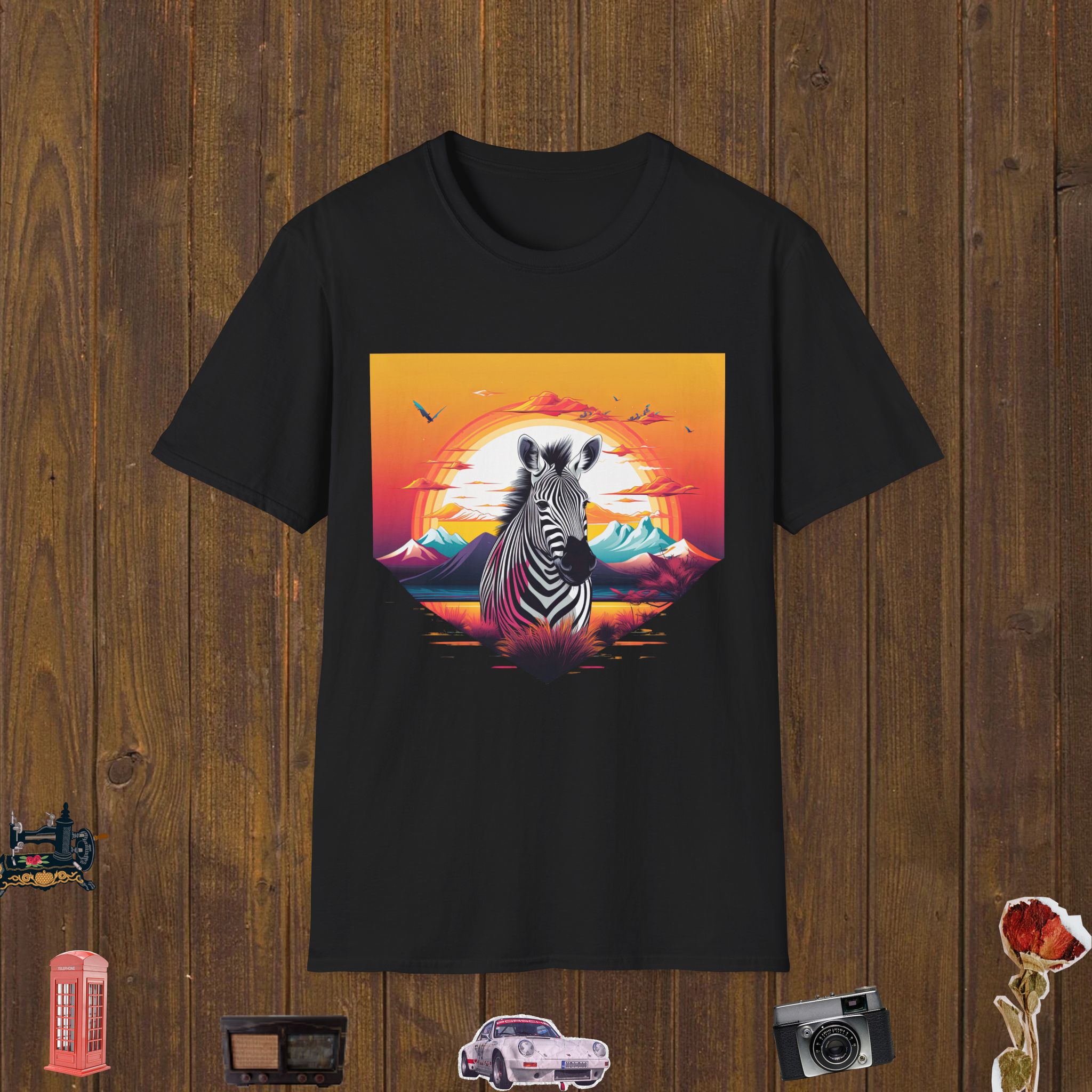 Sunset Zebra Vibes Unisex Softstyle T-Shirt