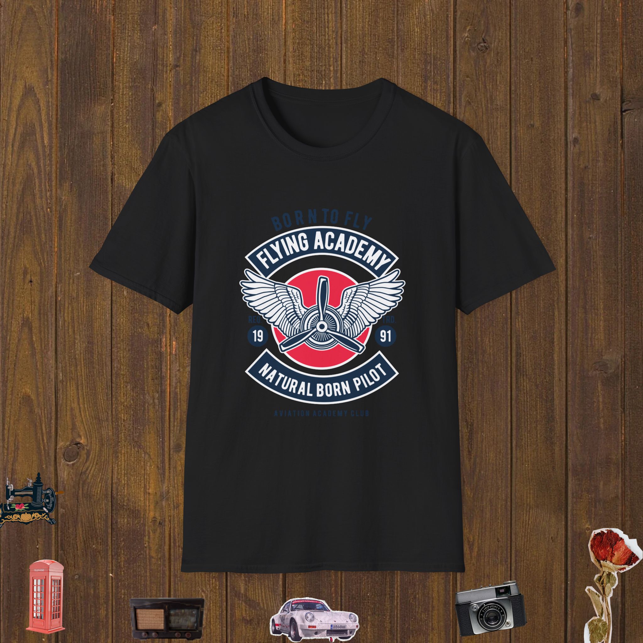 Flying Academy Emblem Unisex Softstyle T-Shirt