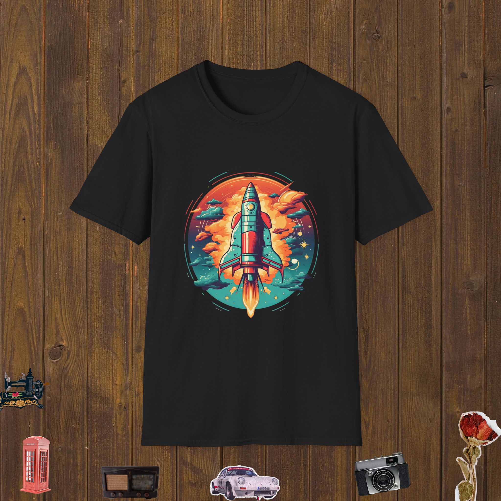 Cosmic Rocket Blast Unisex Softstyle T-Shirt