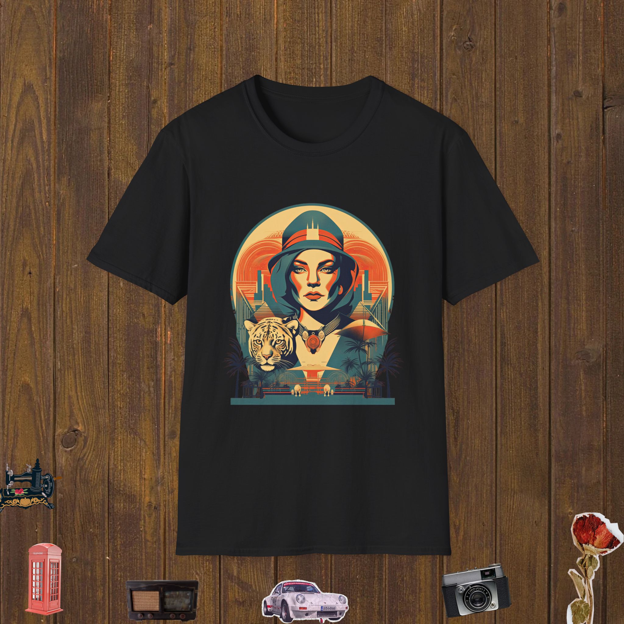Art Deco Explorer Unisex Softstyle T-Shirt