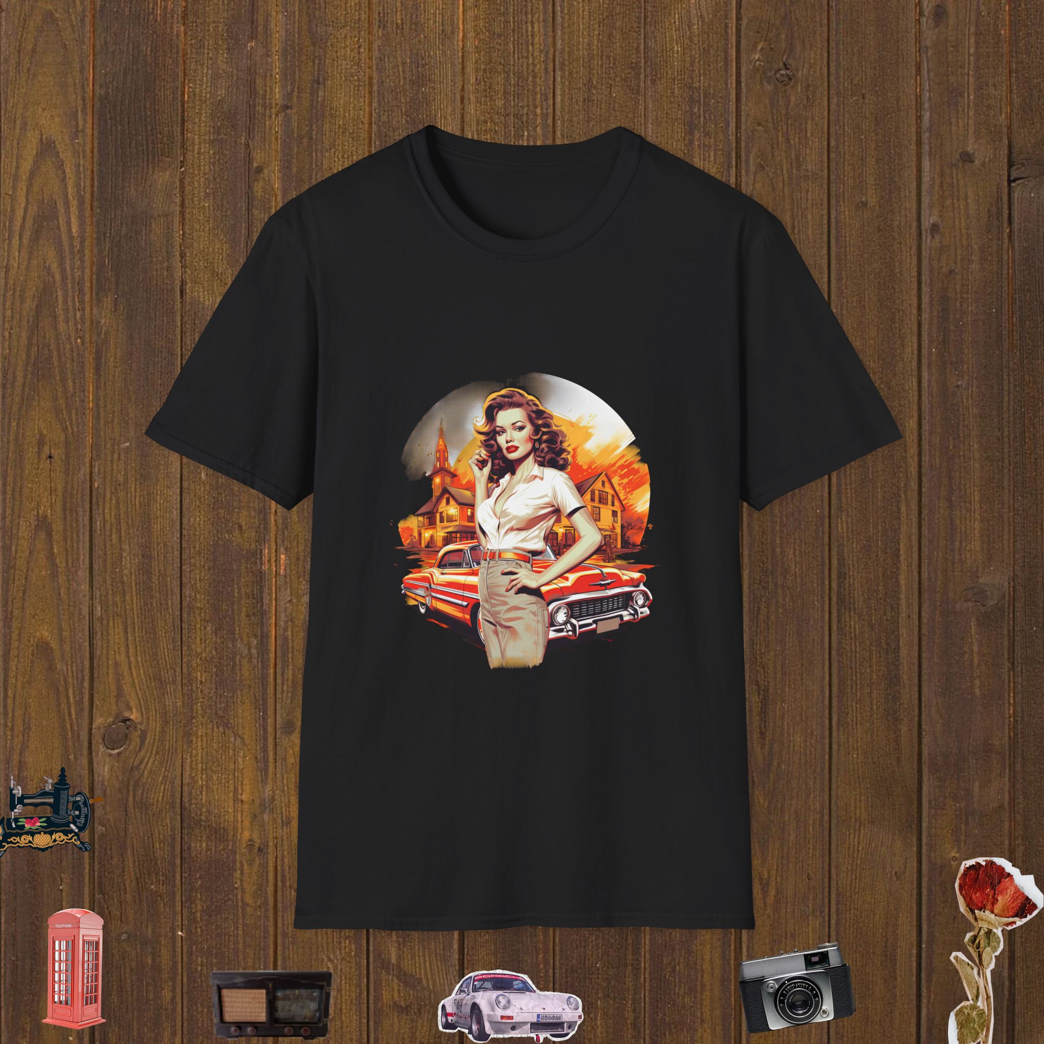 Retro Drive Glamour Unisex Softstyle T-Shirt