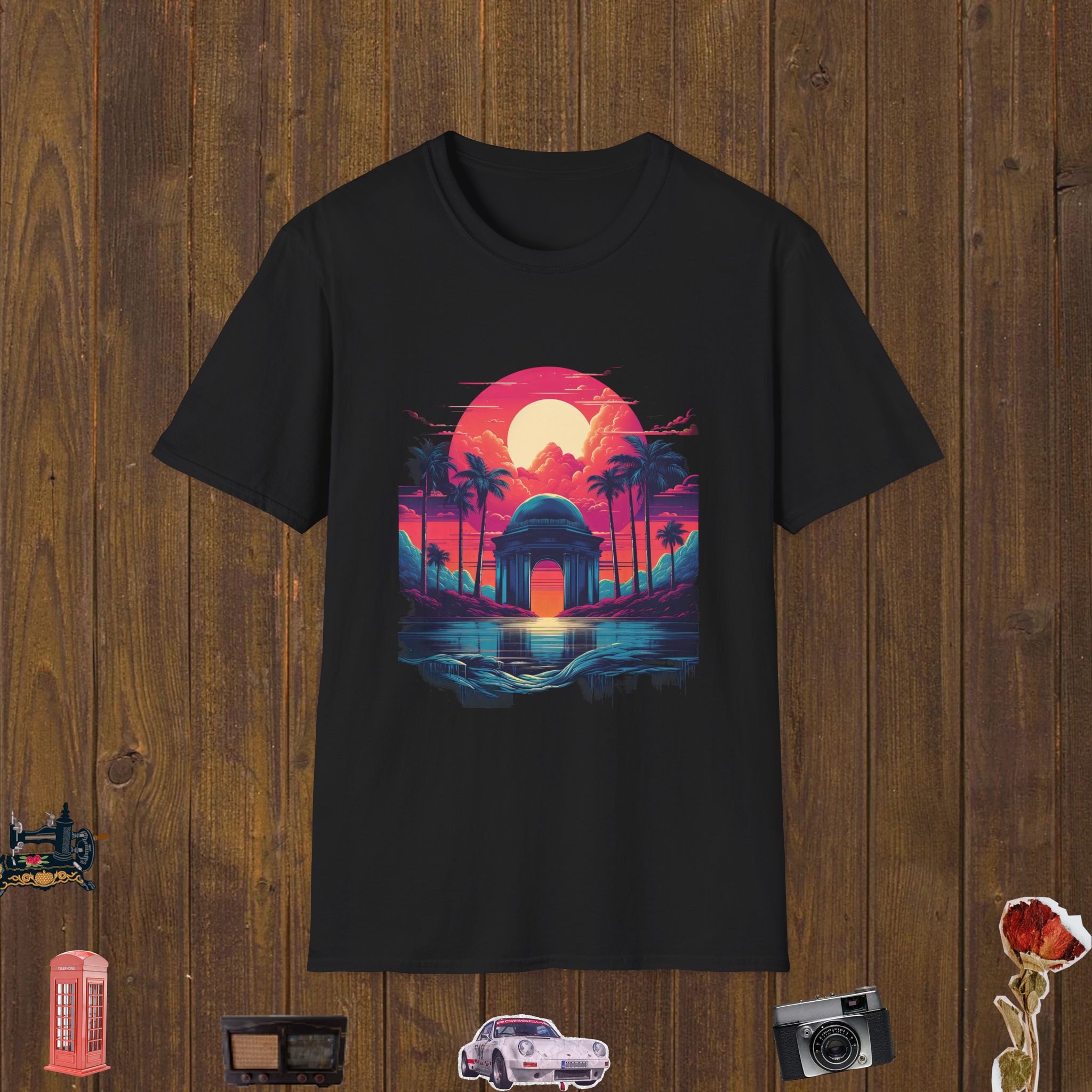 Sunset Temple Gateway Unisex Softstyle T-Shirt
