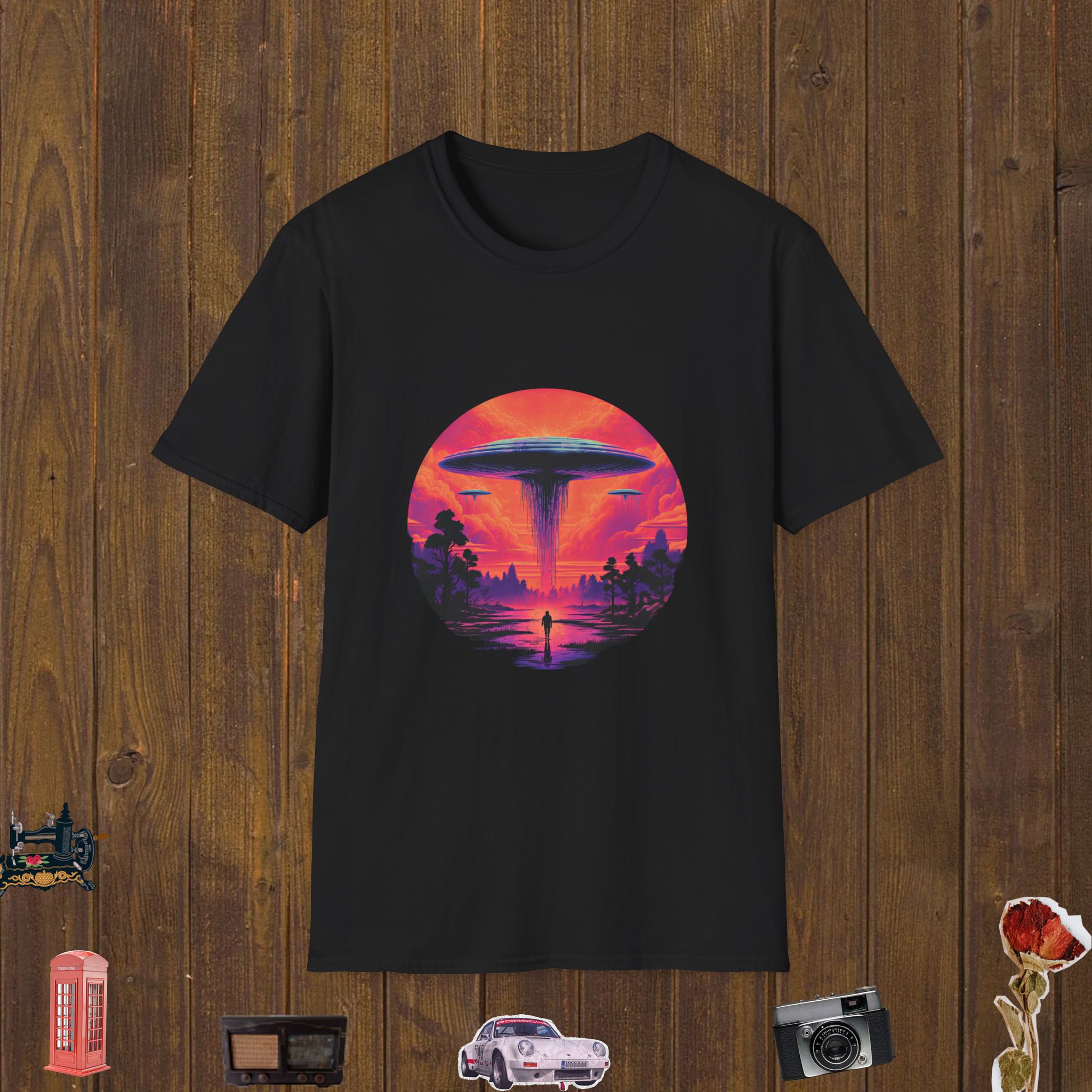 Alien Landing Sunset Unisex Softstyle T-Shirt