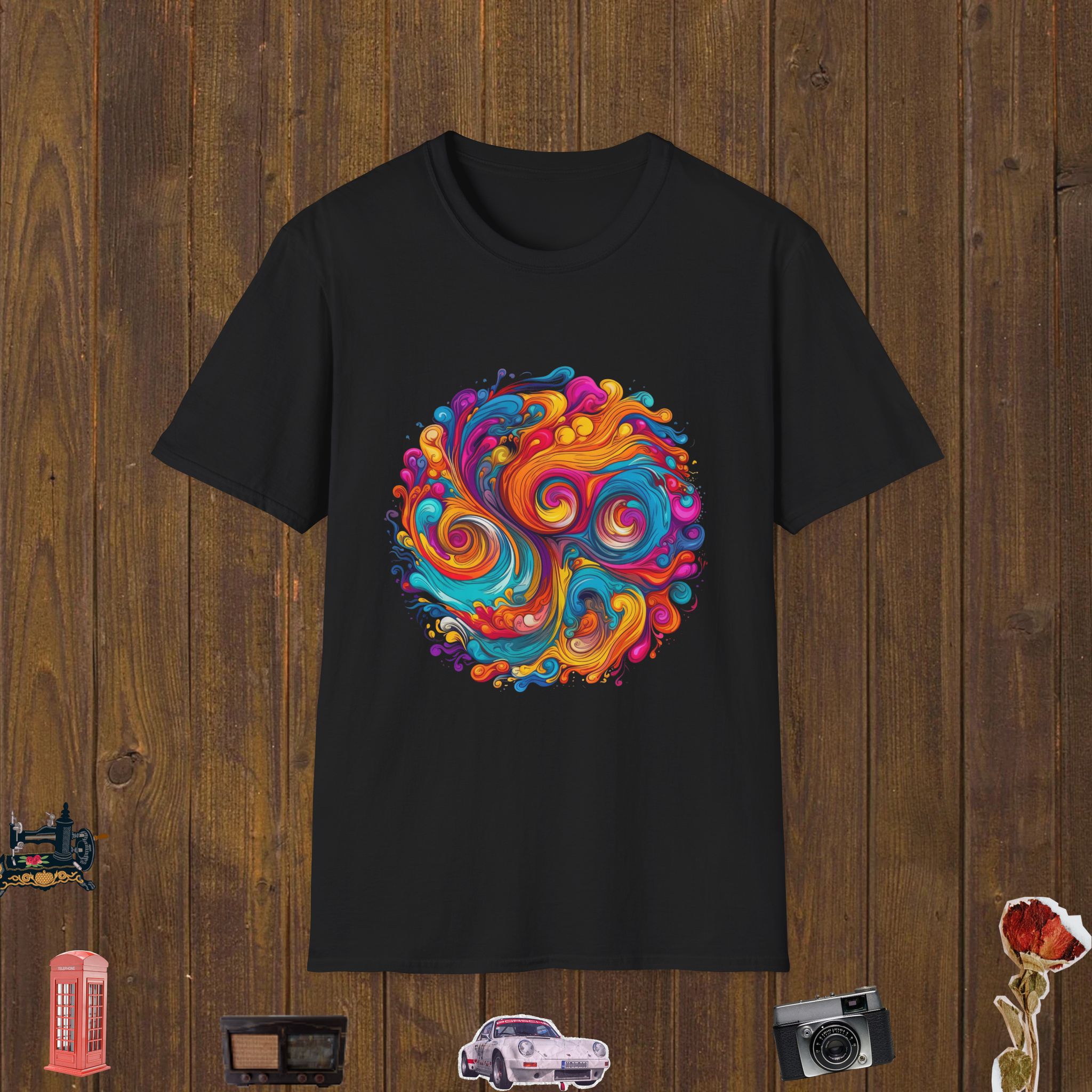 Trippy Color Storm – Unisex Softstyle T-Shirt