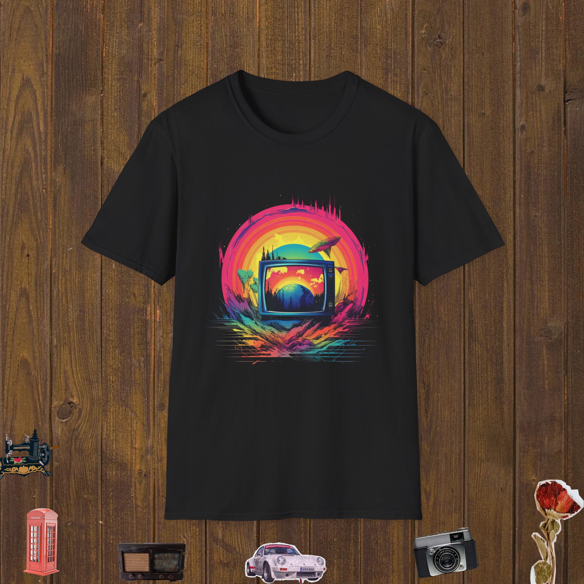 Cosmic Broadcast Portal Unisex Softstyle T-Shirt