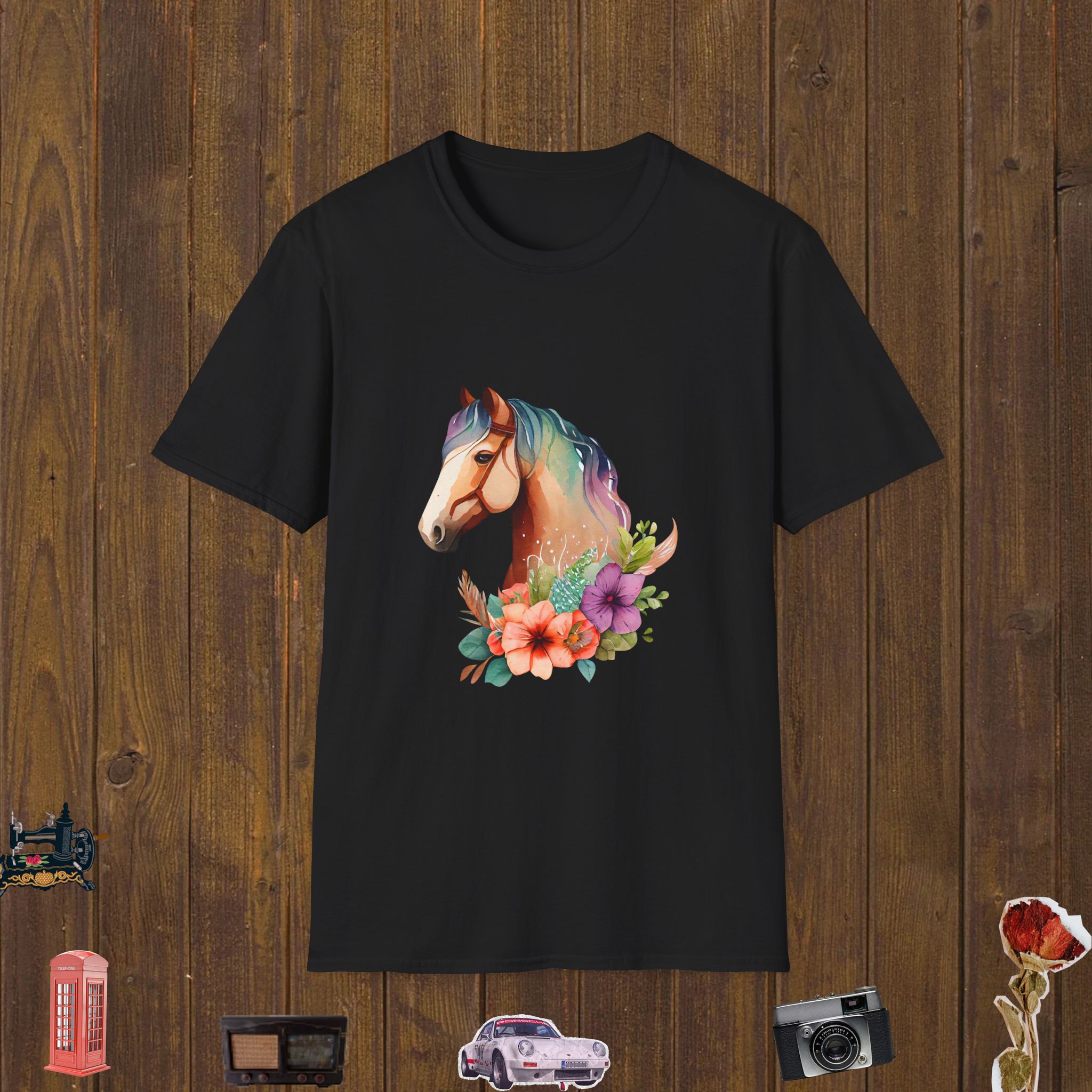 Rainbow Mane Elegance Unisex Softstyle T-Shirt
