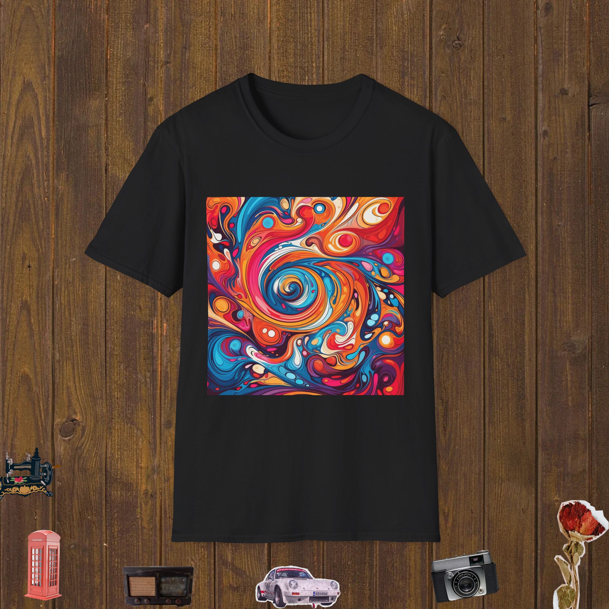 Retro Color Swirl – Unisex Softstyle T-Shirt