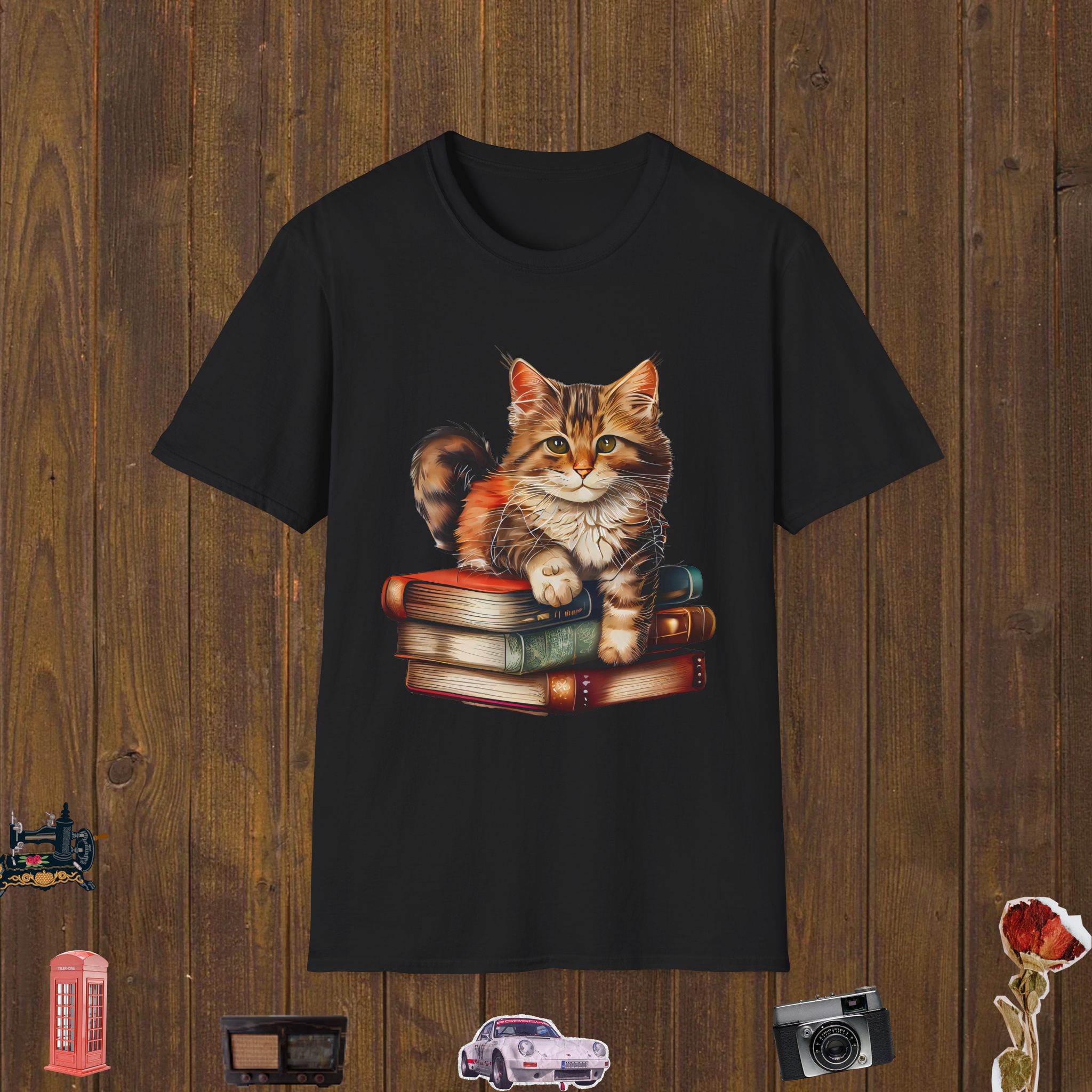 Cozy Cat Stack Unisex Softstyle T-Shirt
