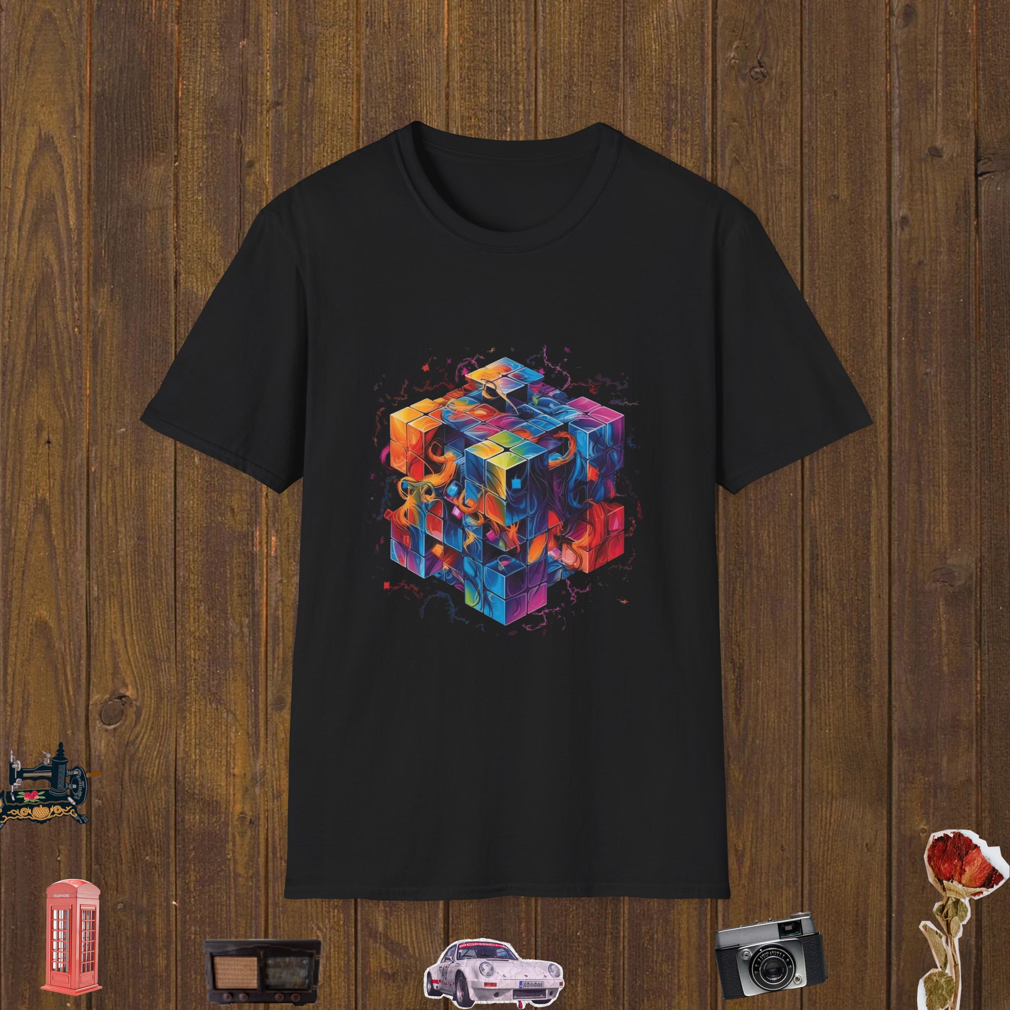 Fractured Color Cube – Unisex Softstyle T-Shirt