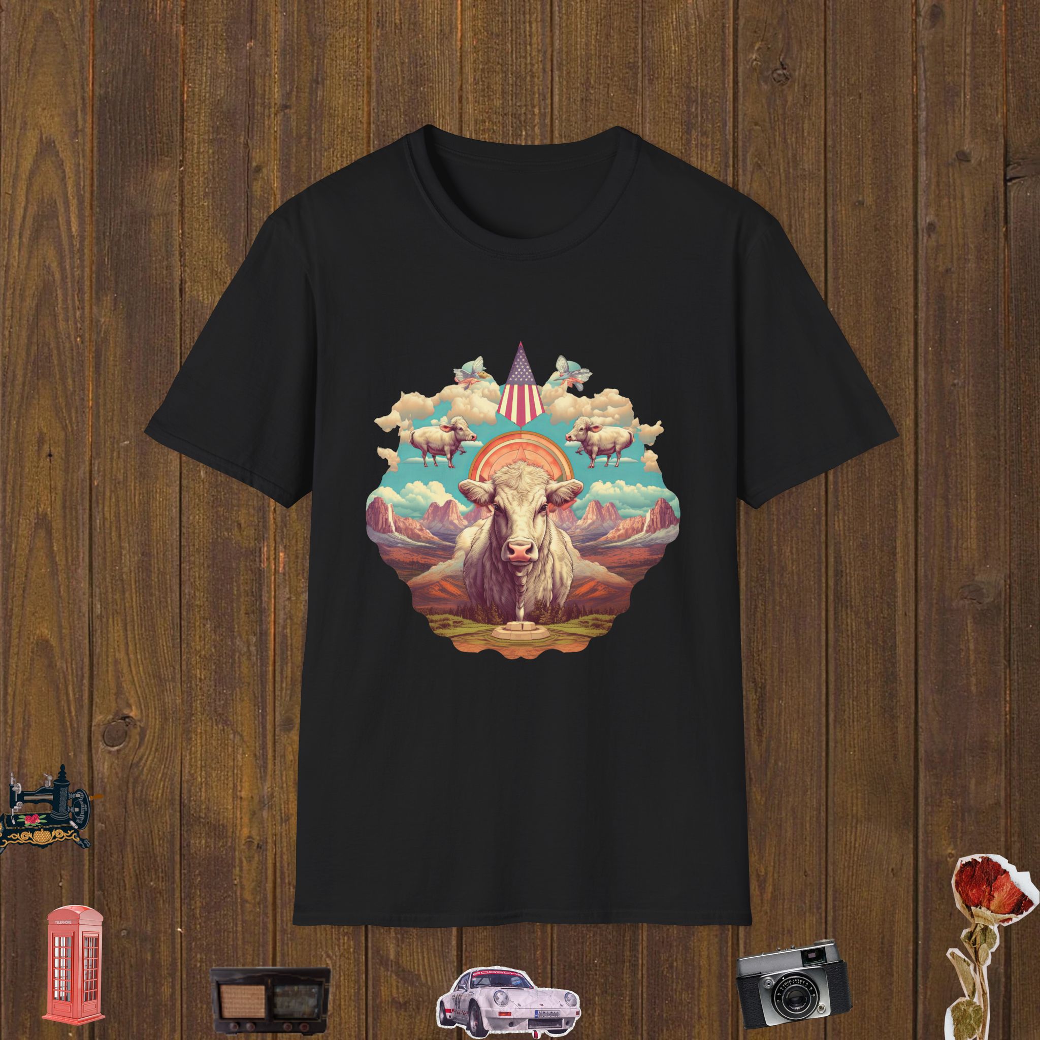 Americana Cow Pride Unisex Softstyle T-Shirt