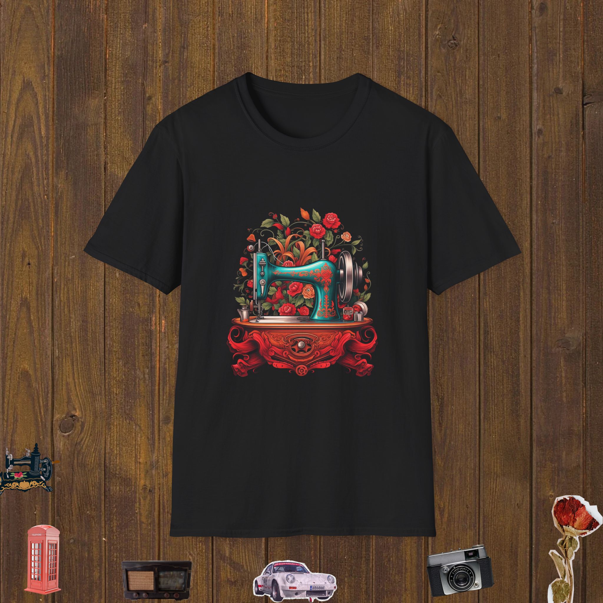 Floral Sewing Beauty Unisex Softstyle T-Shirt