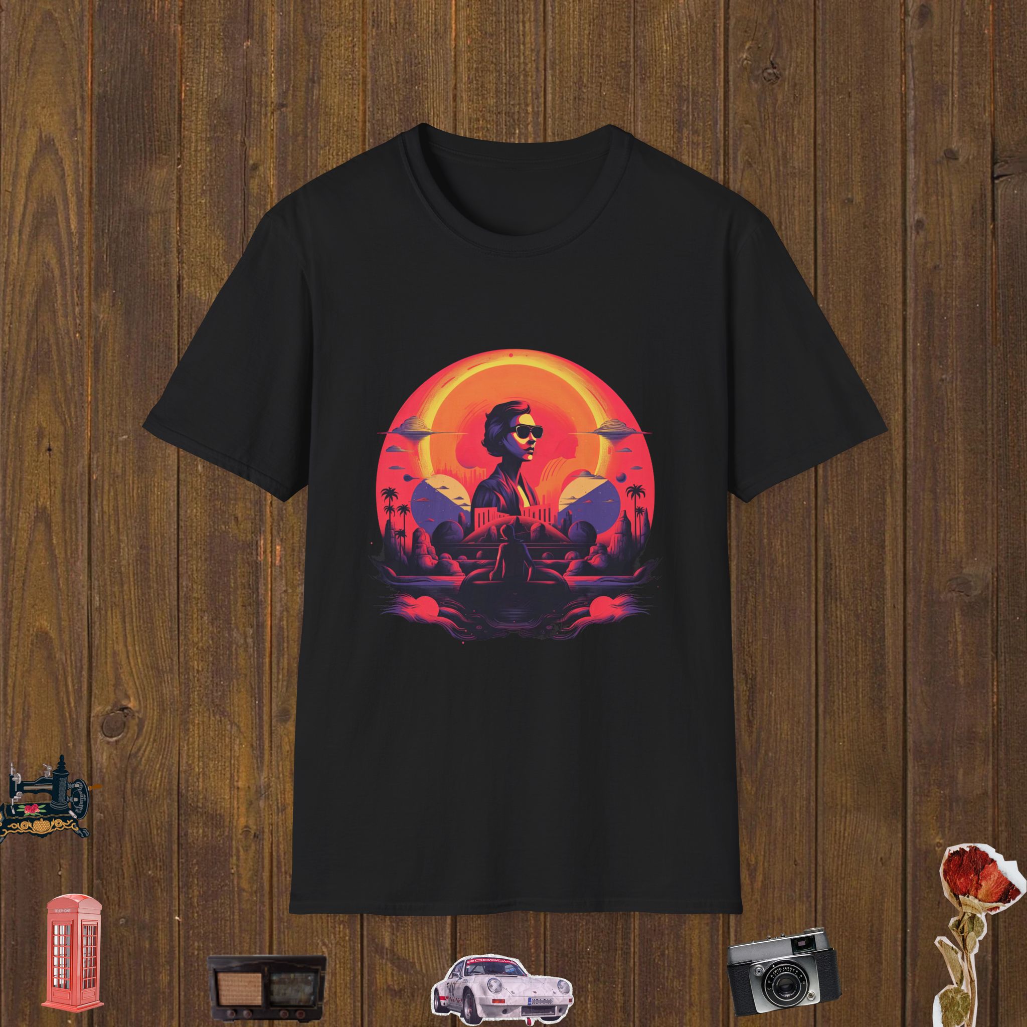 Sunset Synth Queen Unisex Softstyle T-Shirt