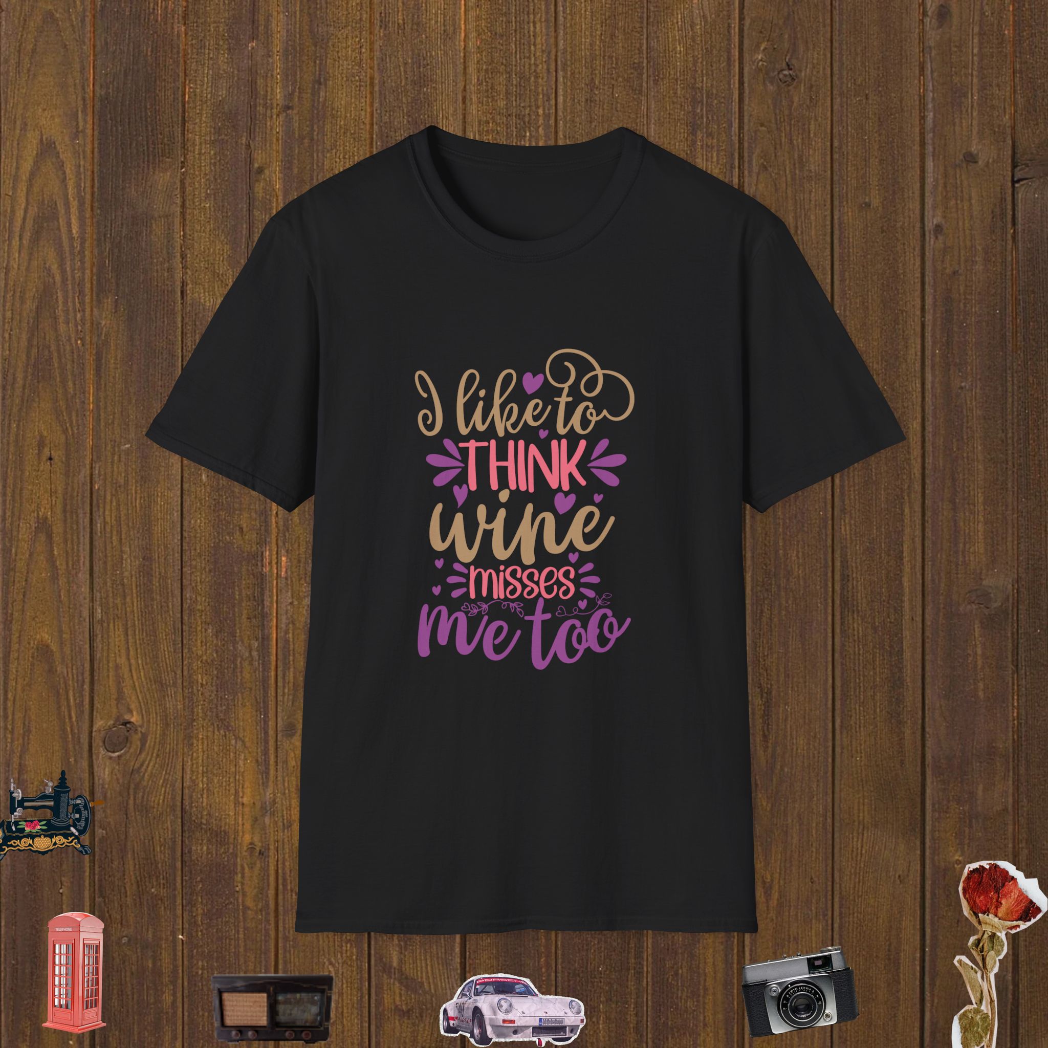 Wine Misses Me Unisex Softstyle T-Shirt