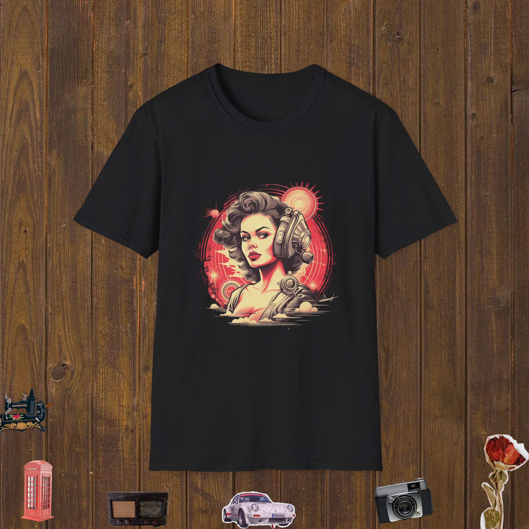 Retro Space Pilot Unisex Softstyle T-Shirt