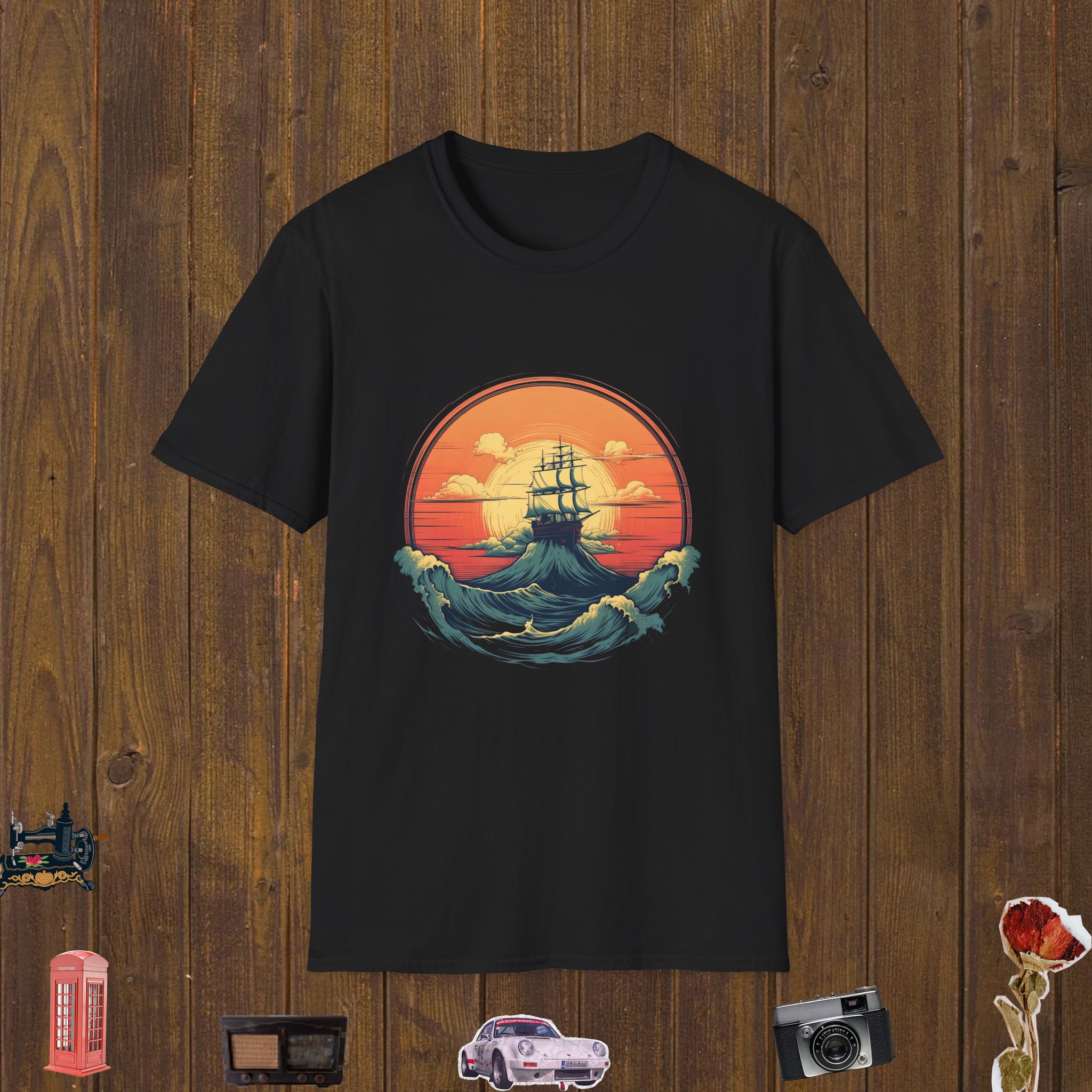 Sunset Wave Voyage Unisex Softstyle T-Shirt