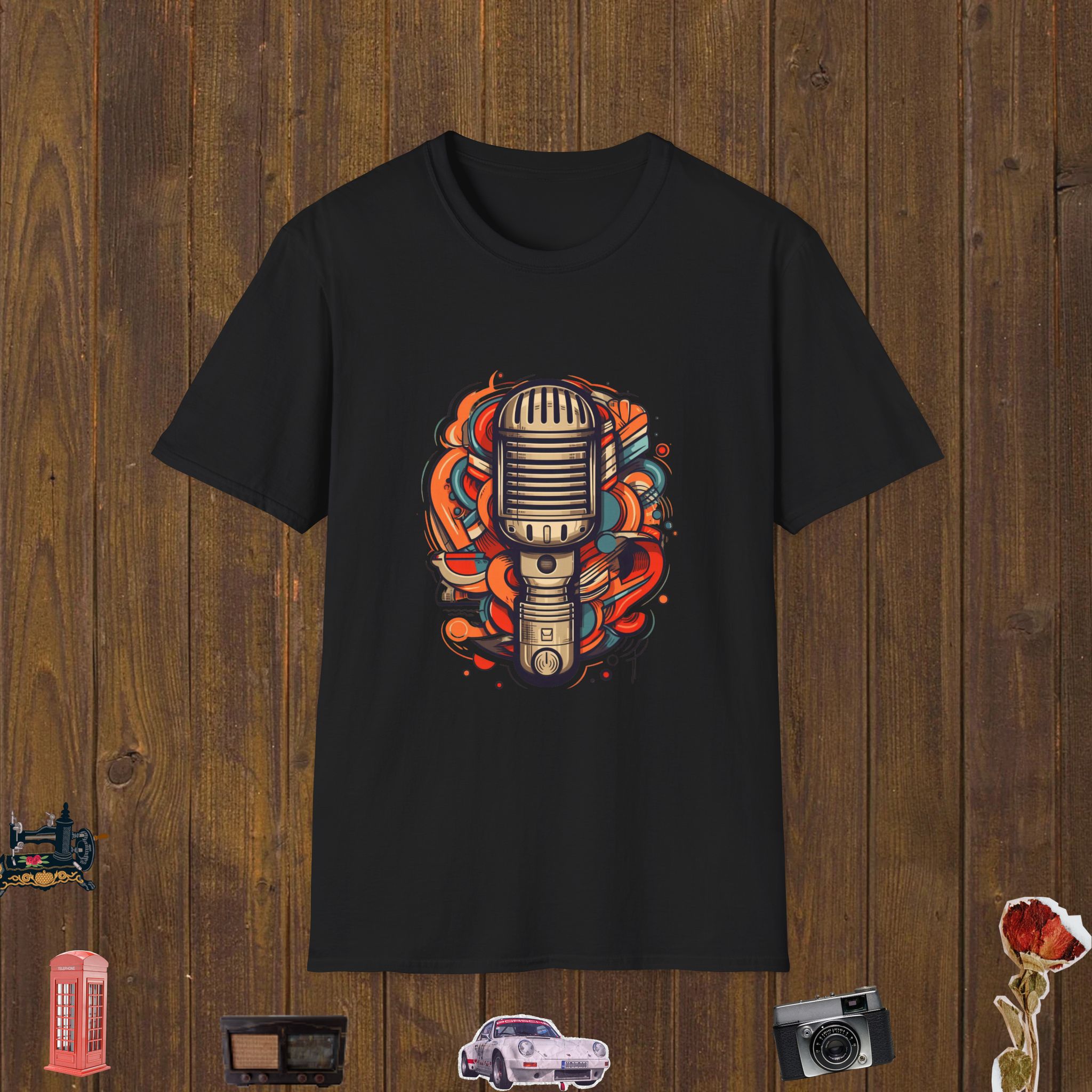 Bold Mic Vibes Unisex Softstyle T-Shirt