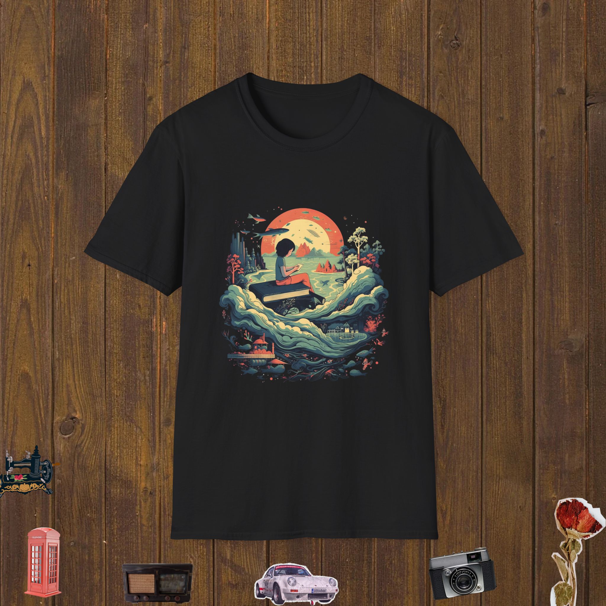 Dreamy Book Voyage Unisex Softstyle T-Shirt