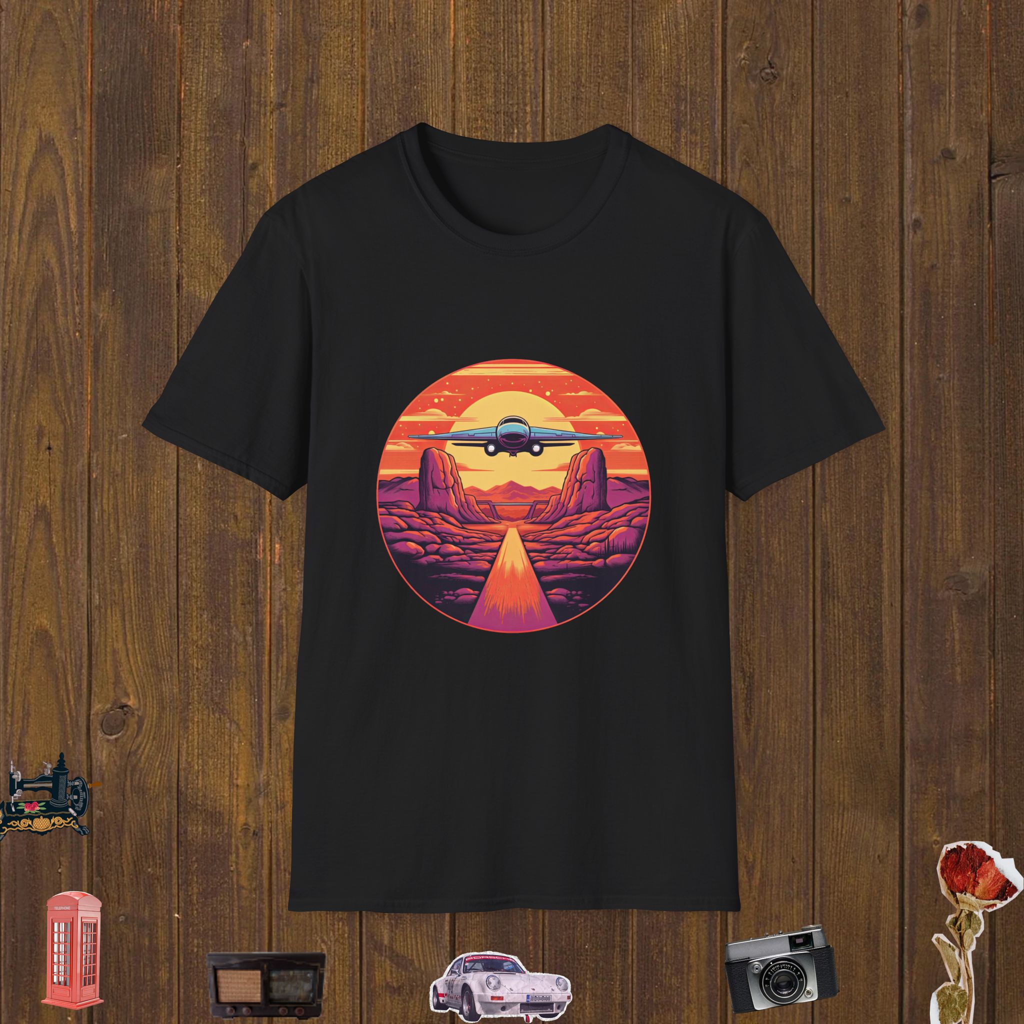 Desert Jet Horizon – Unisex Softstyle T-Shirt