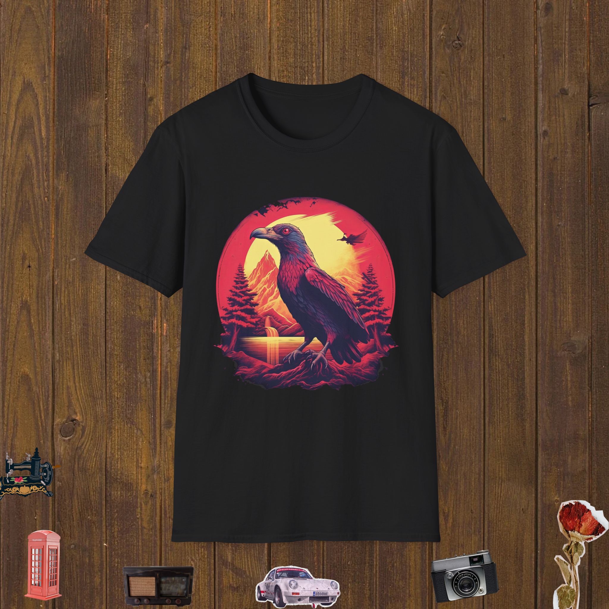 Crimson Raven Peak Unisex Softstyle T-Shirt