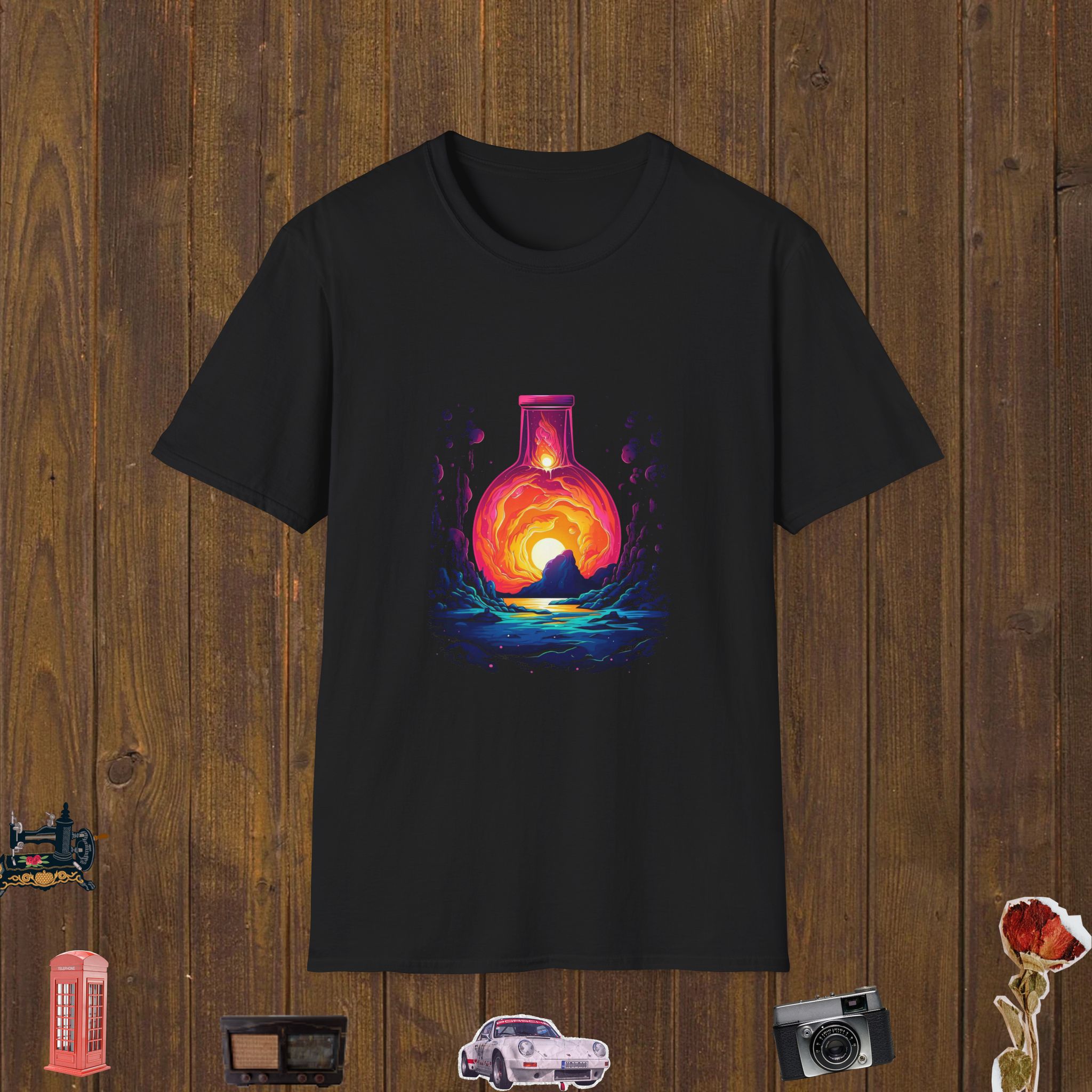 Sunset Bottle Blaze – Unisex Softstyle T-Shirt