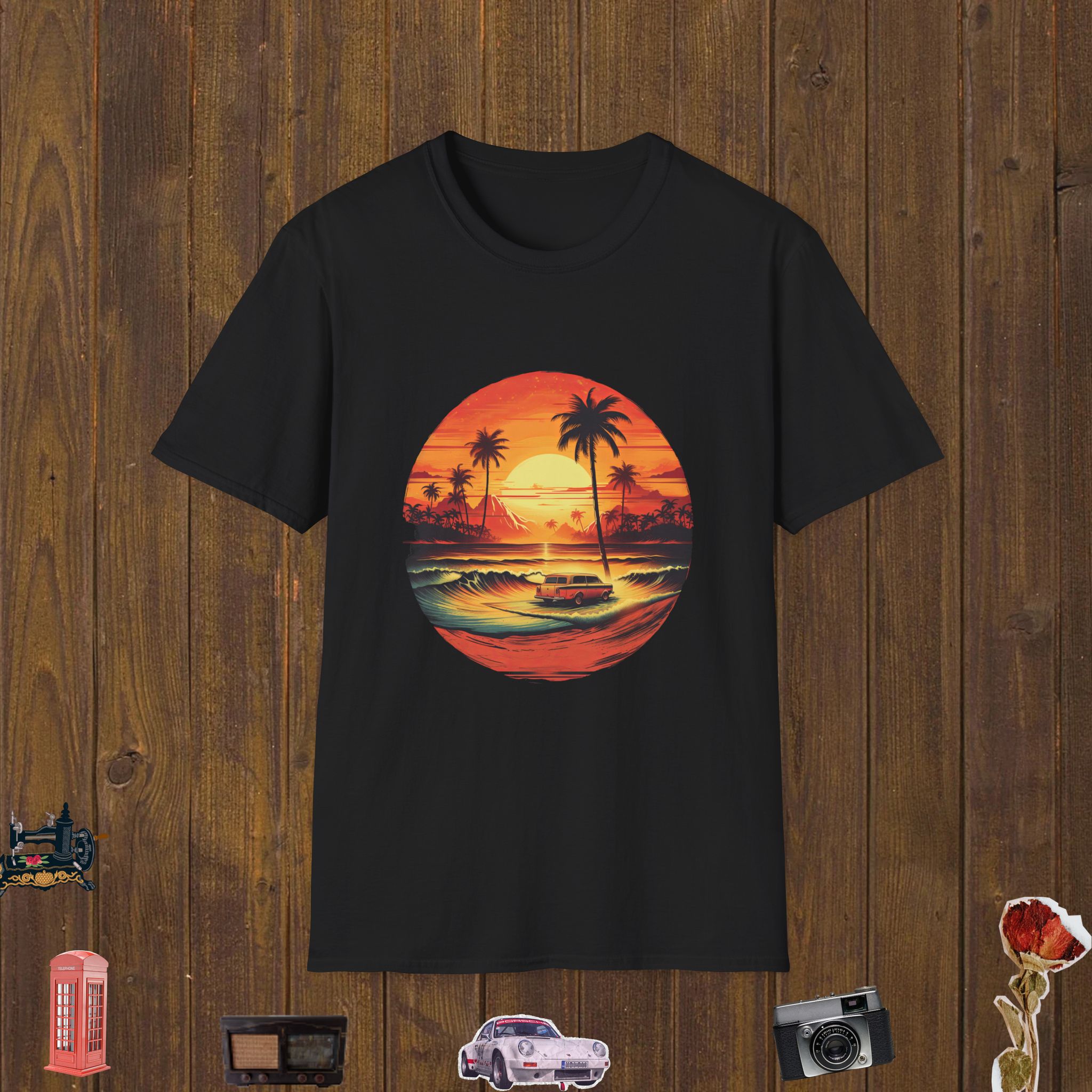 Coastal Wave Drive Unisex Softstyle T-Shirt