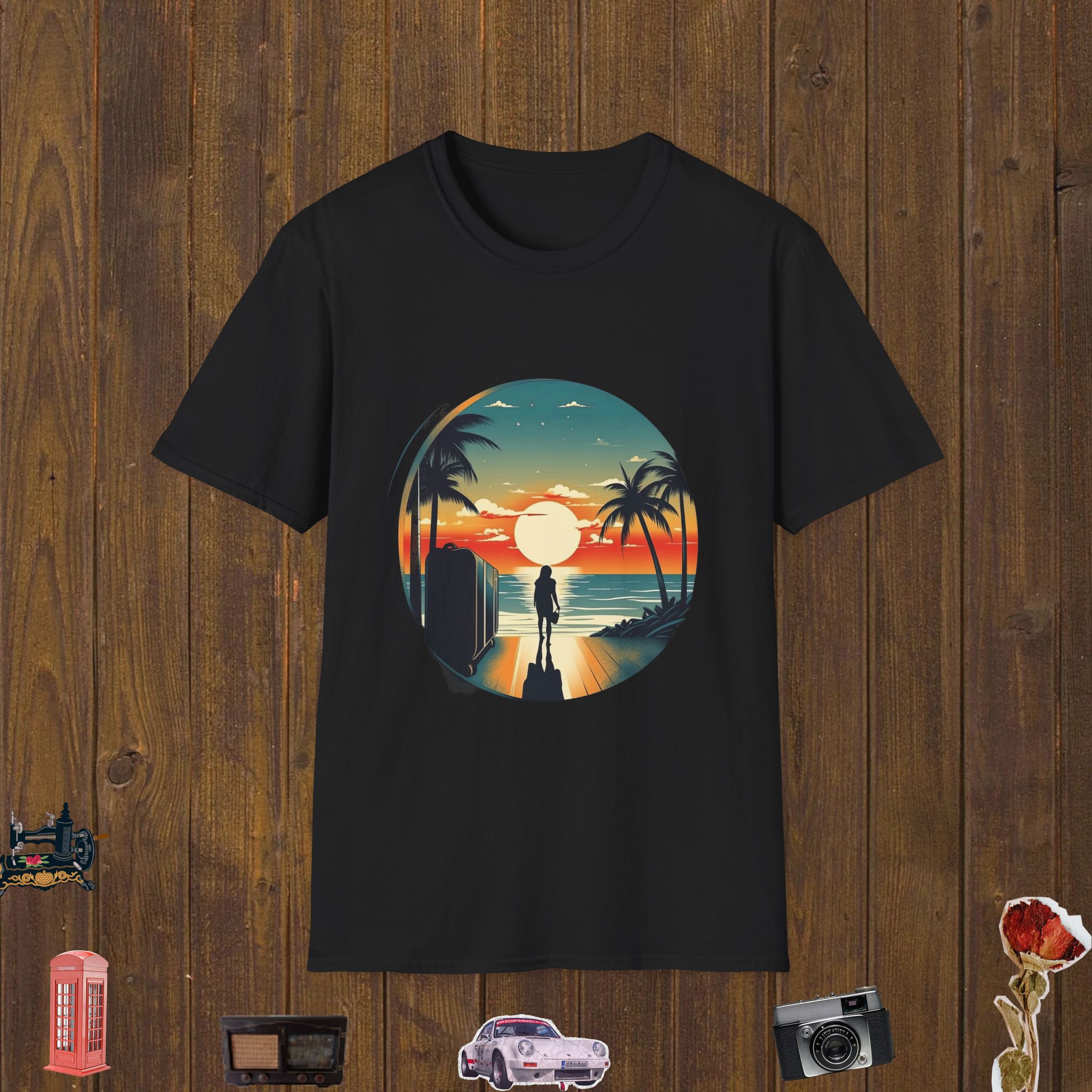 Tropical Departure Vibes Unisex Softstyle T-Shirt