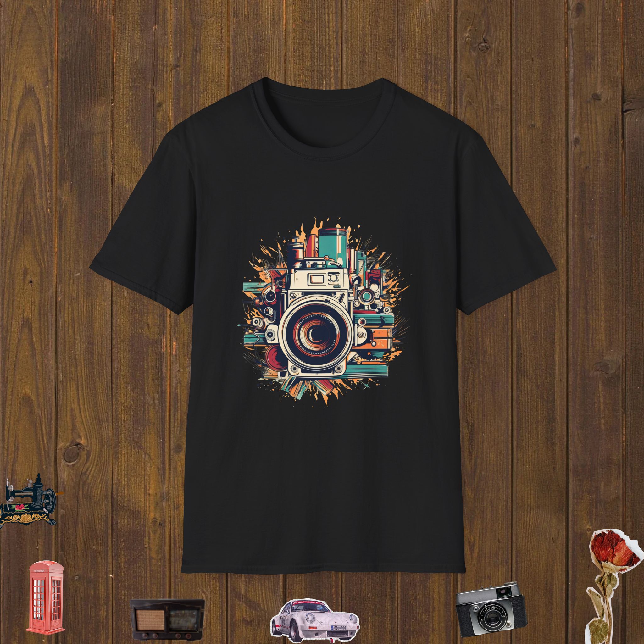 Artistic Camera Burst Unisex Softstyle T-Shirt