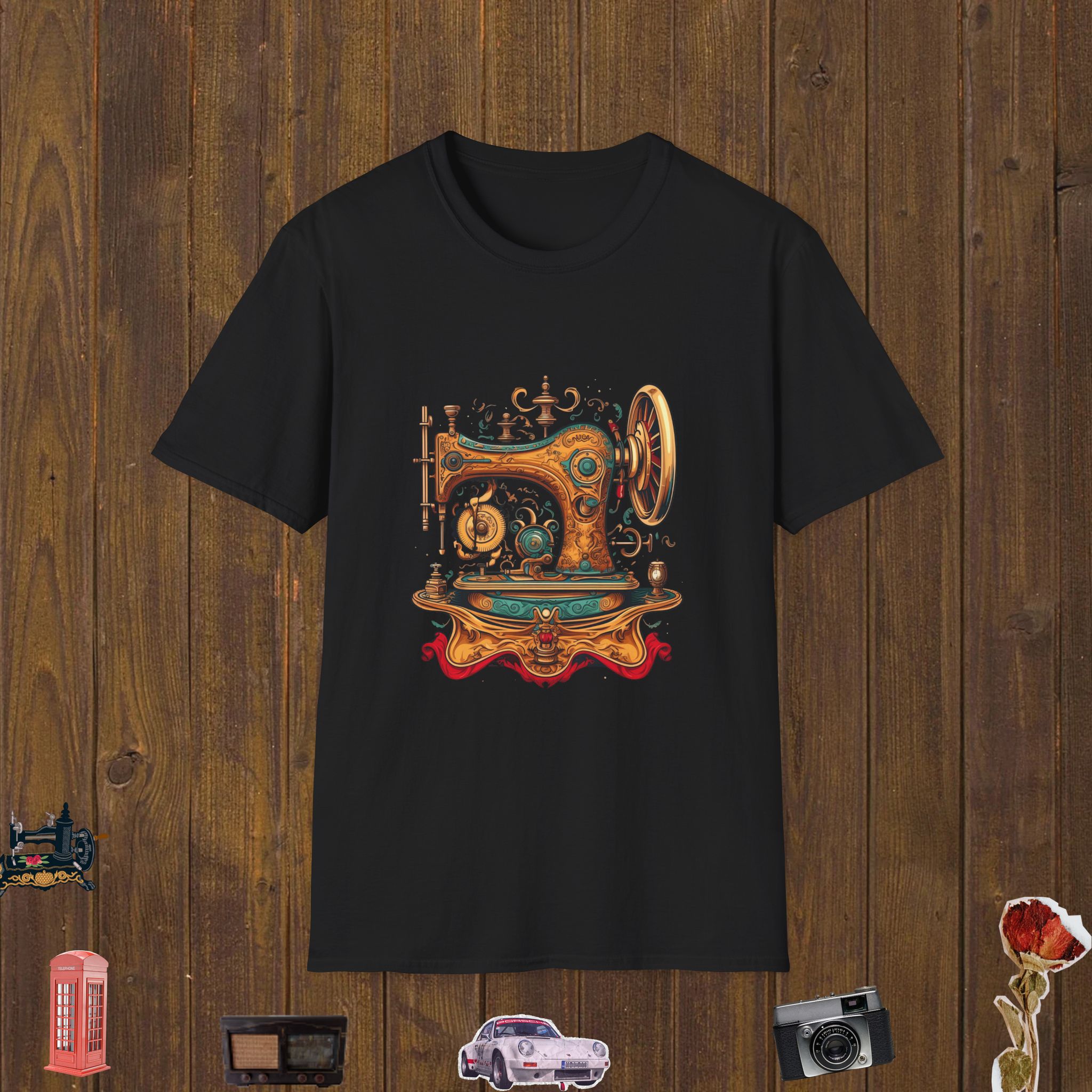 Vintage Sewing Art Unisex Softstyle T-Shirt