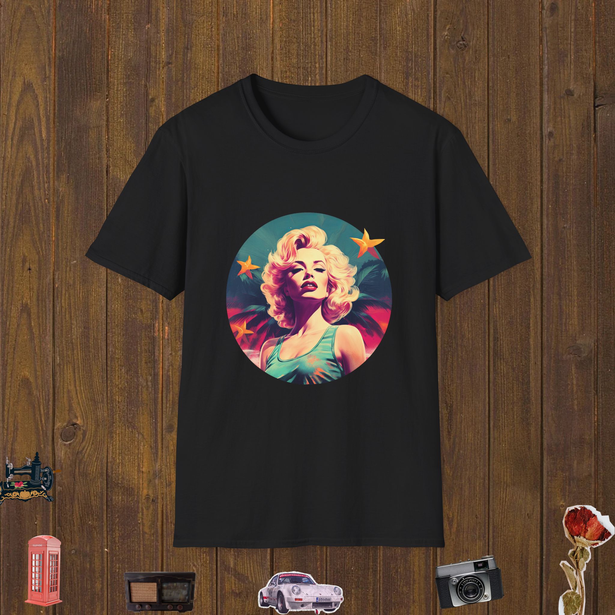Tropical Blonde Glamour Unisex Softstyle T-Shirt